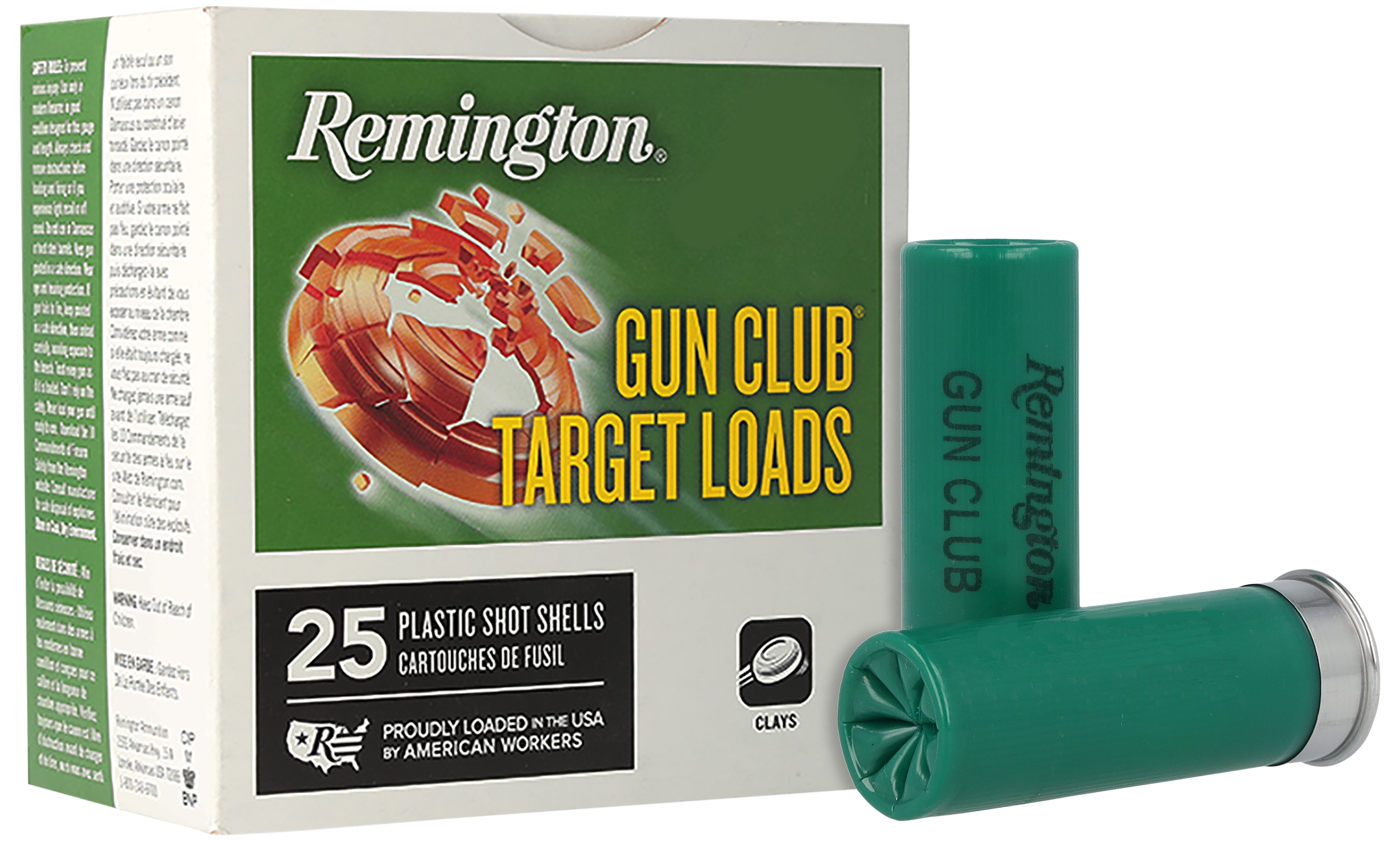 Remington Ammunition 20081 Gun Club Target Load 12 Gauge 2.75" 1 oz 8 Shot 25 Per Box/ 10 Cs