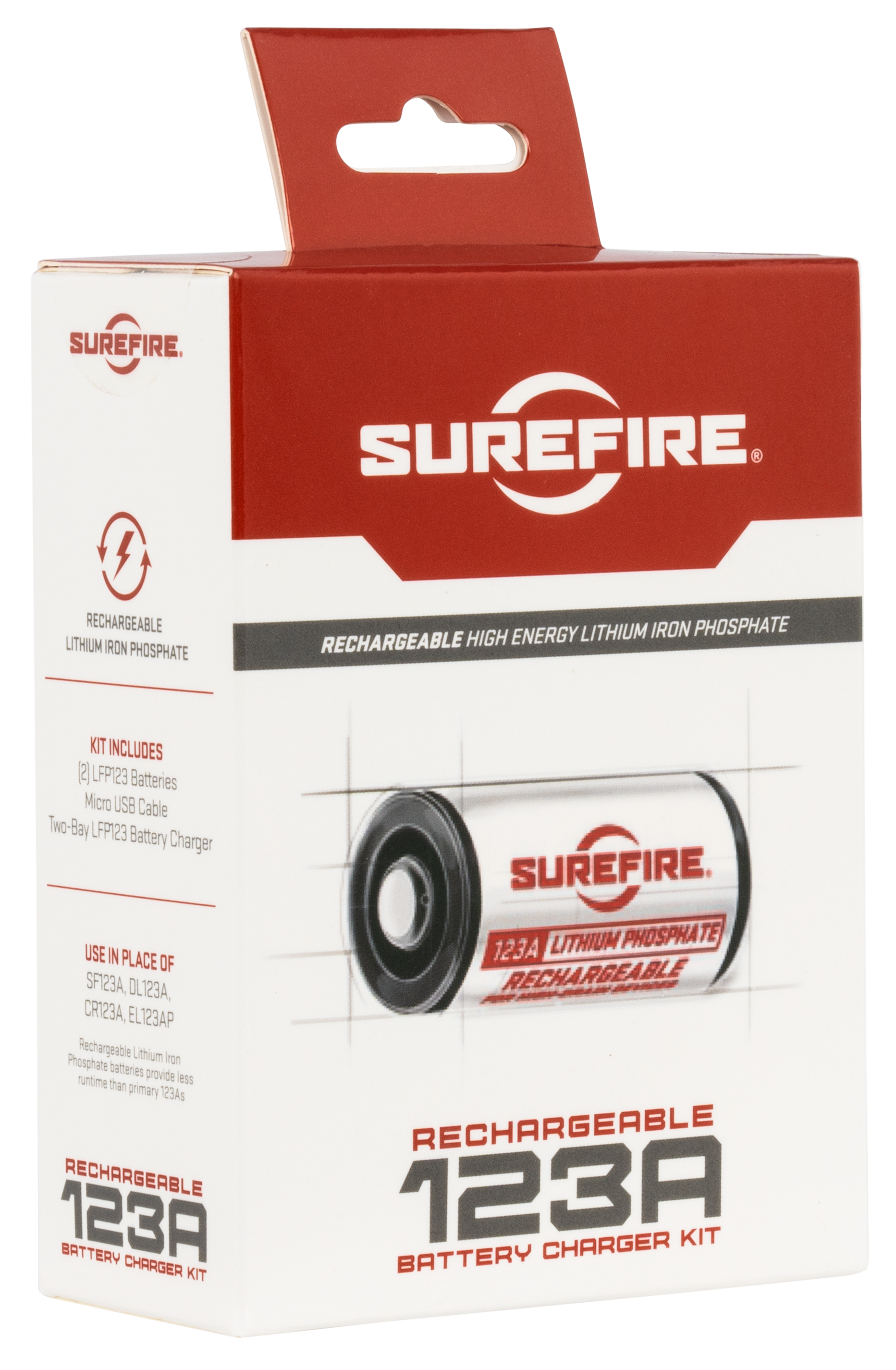 Surefire Rechargeable Battery CR123A 3.2 Volt Lithium 2PK with Charging Kit