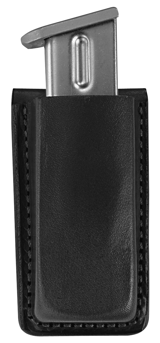 Bianchi 18056 Open Top Mag PouchSingle Black Leather Belt Clip, Belts 1.75" Wide Compatible w/Glock 17/19/22/23/30/S&W 9/40F/M&P 9/40