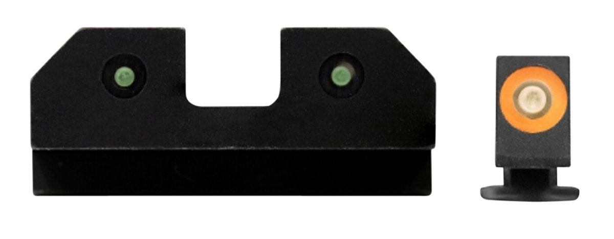 XS Sights GLR013P6N R3DNight Sights fits GlockBlack | Green Tritium Orange Outline Front Sight Green TritiumRear Sight