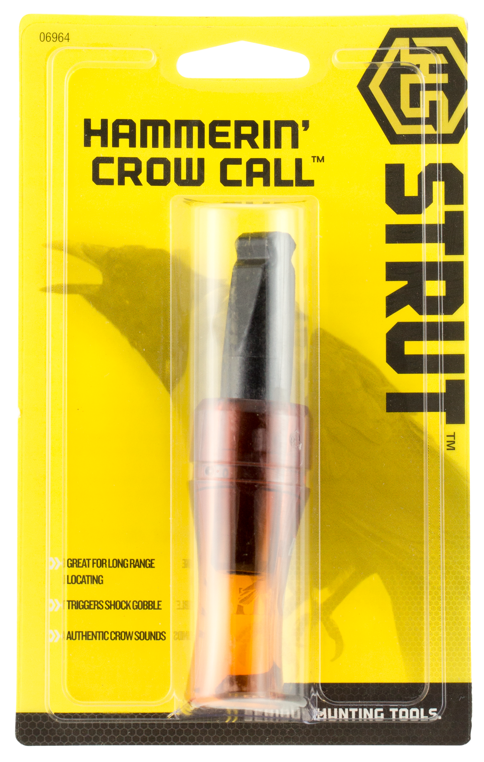 HS Strut 06964 Hammerin' Crow Locator Call Open Call Crow Sounds Attracts Turkeys Root Beer Plastic