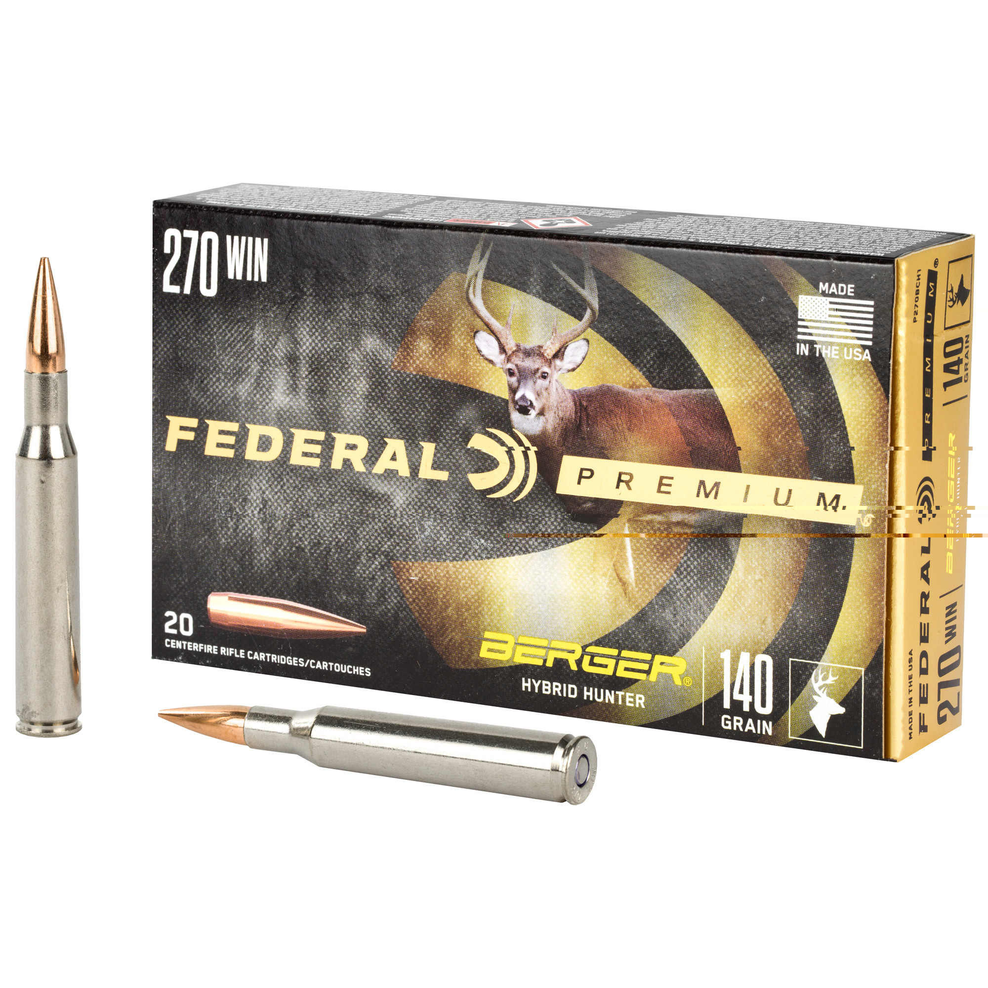 Federal Premium Ammunition 270 Winchester 140 Grain Berger Hybrid Hunter 20RD
