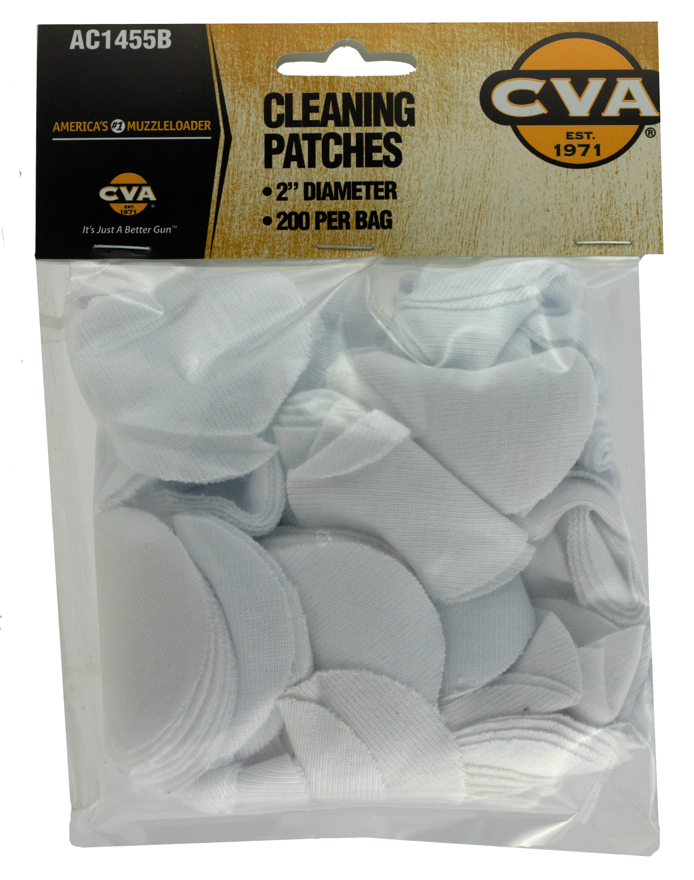 CVA AC1455B Cleaning Patches2" Cotton 200 Per Pkg
