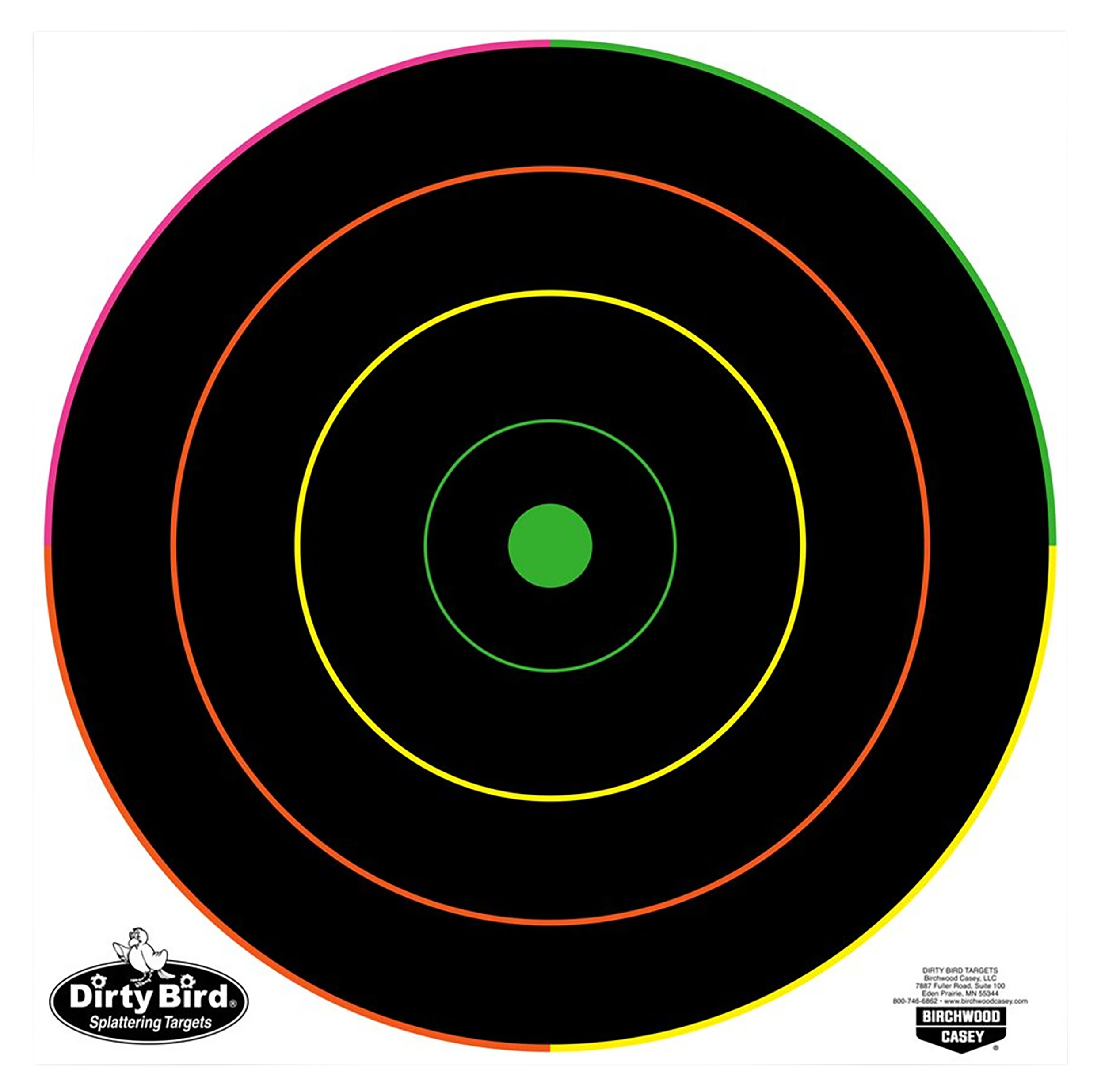 Birchwood Casey 35830 Dirty Bird Multi-Color Splattering Target 12" Bullseye Tagboard Hanging Multi-Color 10 Pk.