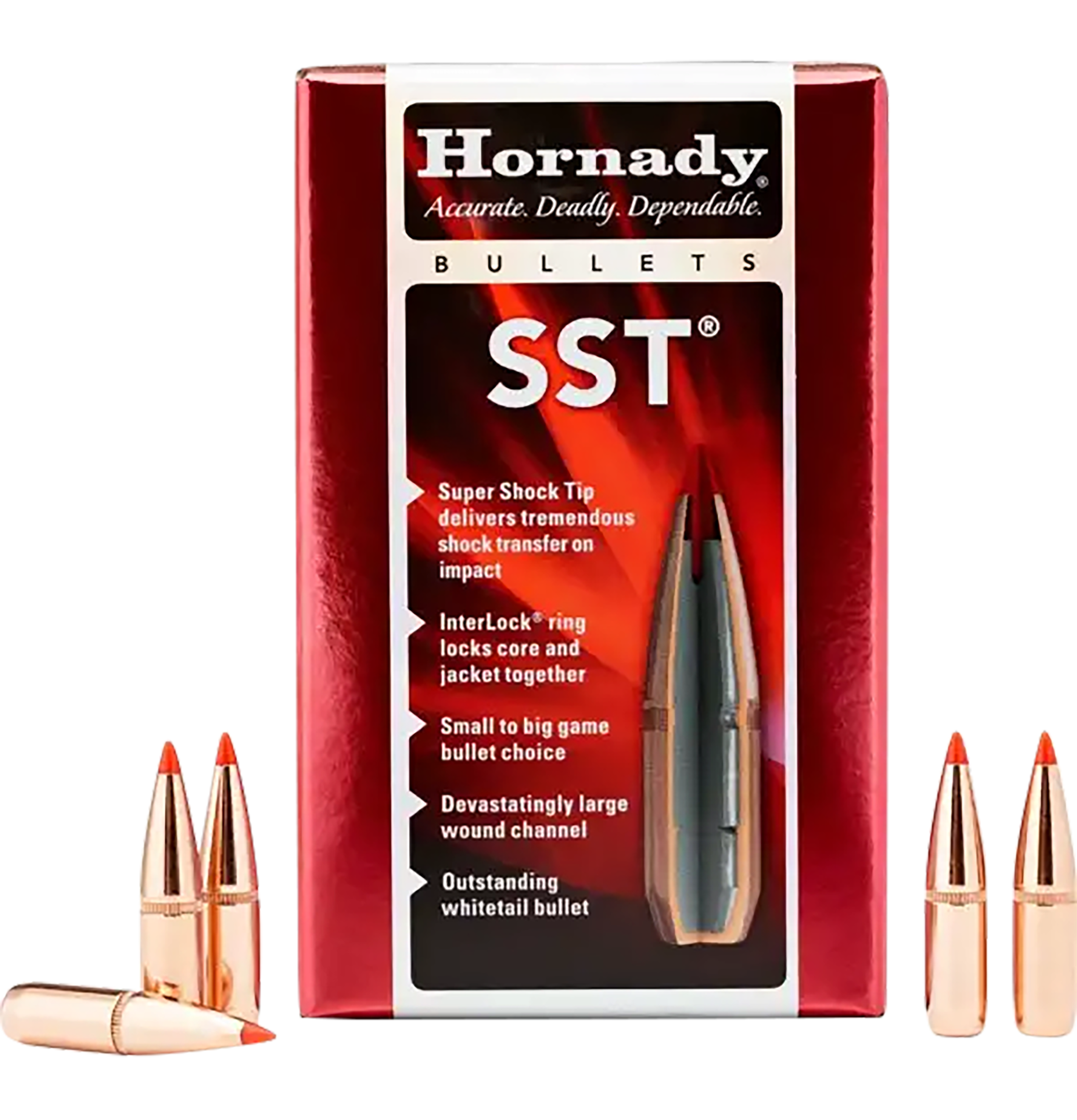 Hornady SST Bullets 270 Caliber (277 Diameter) 130 Grain InterLock Polymer Tip Spitzer Boat Tail Box of 100