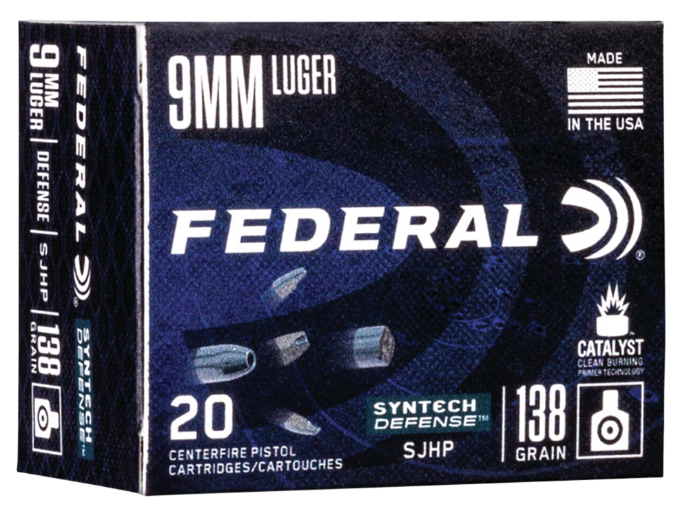 Federal S9SJT1 Syntech Defense Handgun 9mm Luger 138 gr SJHP20 Per Box/ 10 Cs