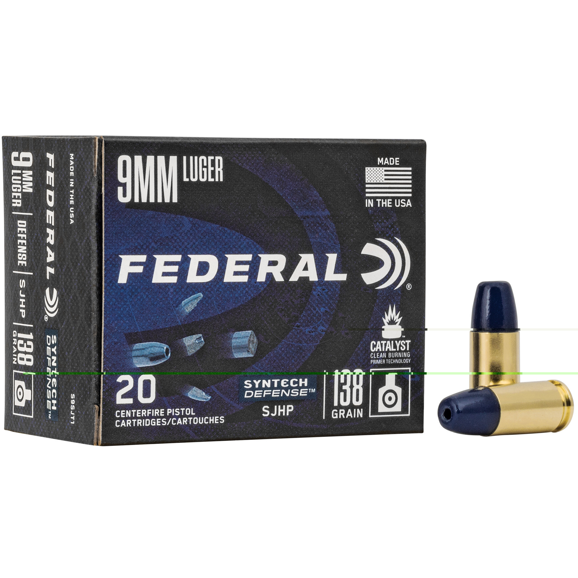Federal S9SJT1 Syntech Defense Handgun 9mm Luger 138 gr SJHP20 Per Box/ 10 Cs