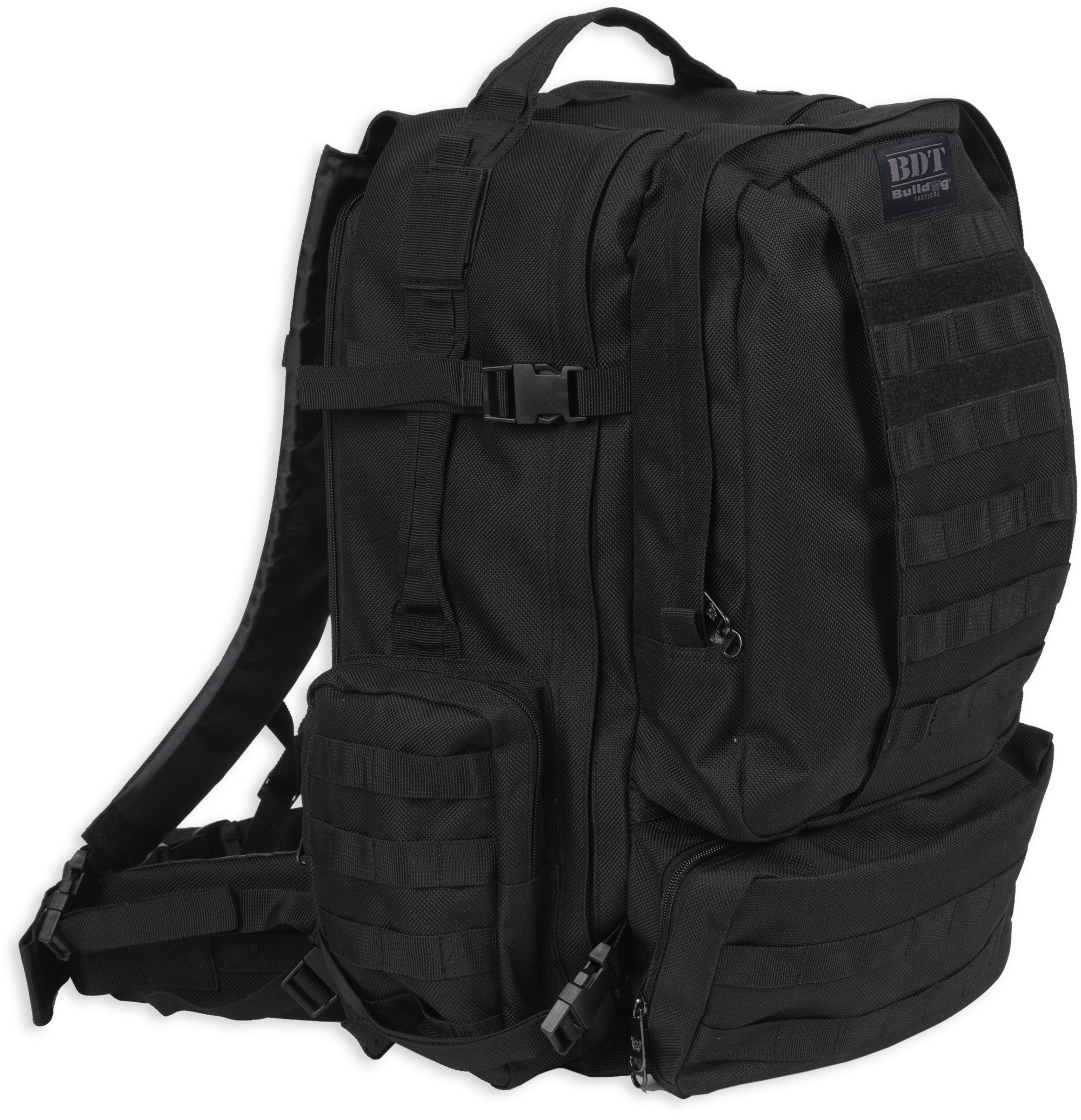 Bulldog BDT412B BDT Tactical Backpack Large Style with Black Finish, 3 Main & 2 Accessory Compartments, Holds up to 3 Hydration Bladders & Molle, Alice Compatible 20" H x 19" W x 12" D