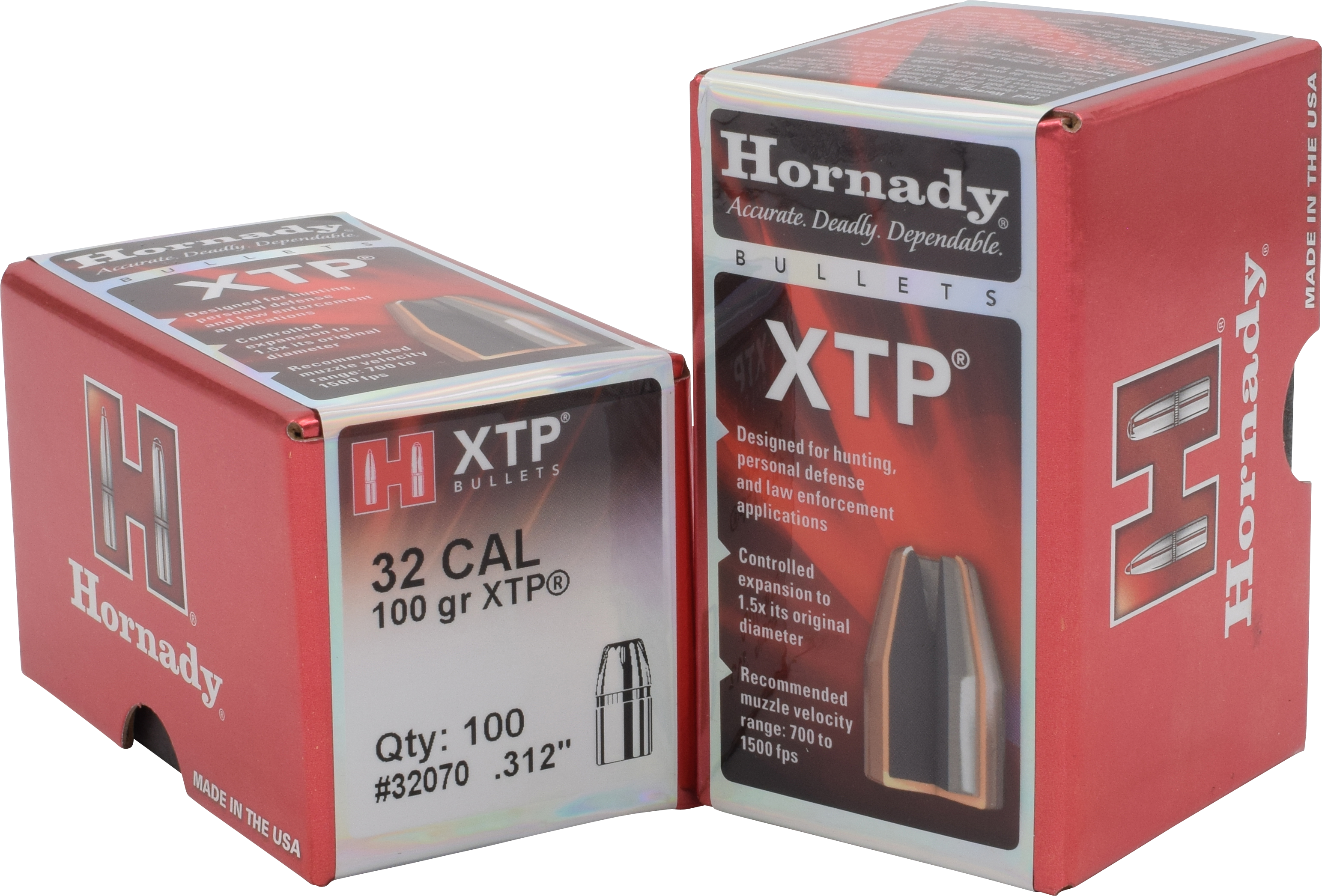 Hornady 32070 XTP 32 Caliber .312 100 GR Hollow Point 100 Box