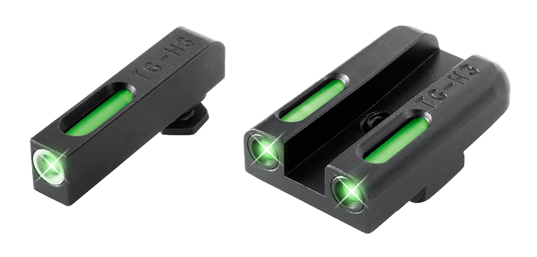 TRUGLO TFX Sight Set Glock 42, 43 Tritium Fiber Optic Green with White Front Dot Outline