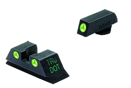Meprolight Tru-Dot Sight Set Glock 20, 21, 29, 30, 36 Steel Blue Tritium Green Front