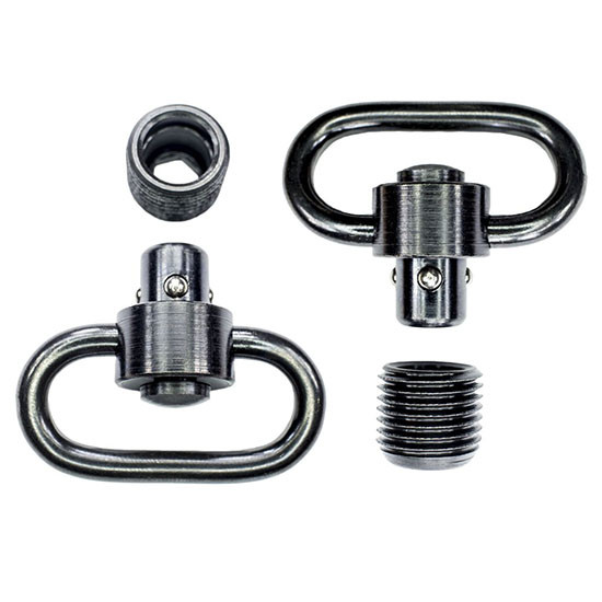 GrovTec Heavy Duty Push Button Quick Detach Sling Swivel Set 1-1/4" Steel Black