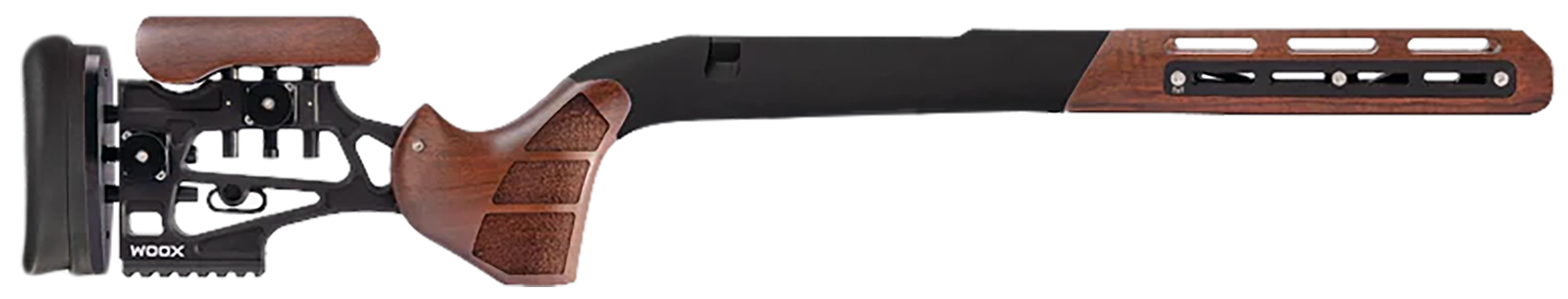 Woox SHCHS01106 Furiosa ChassisWalnut Wood/Aluminum Chassis w/Adjustable Cheek Fits Remington 700 M5 DBM Long Action 31" OAL Ambidextrous