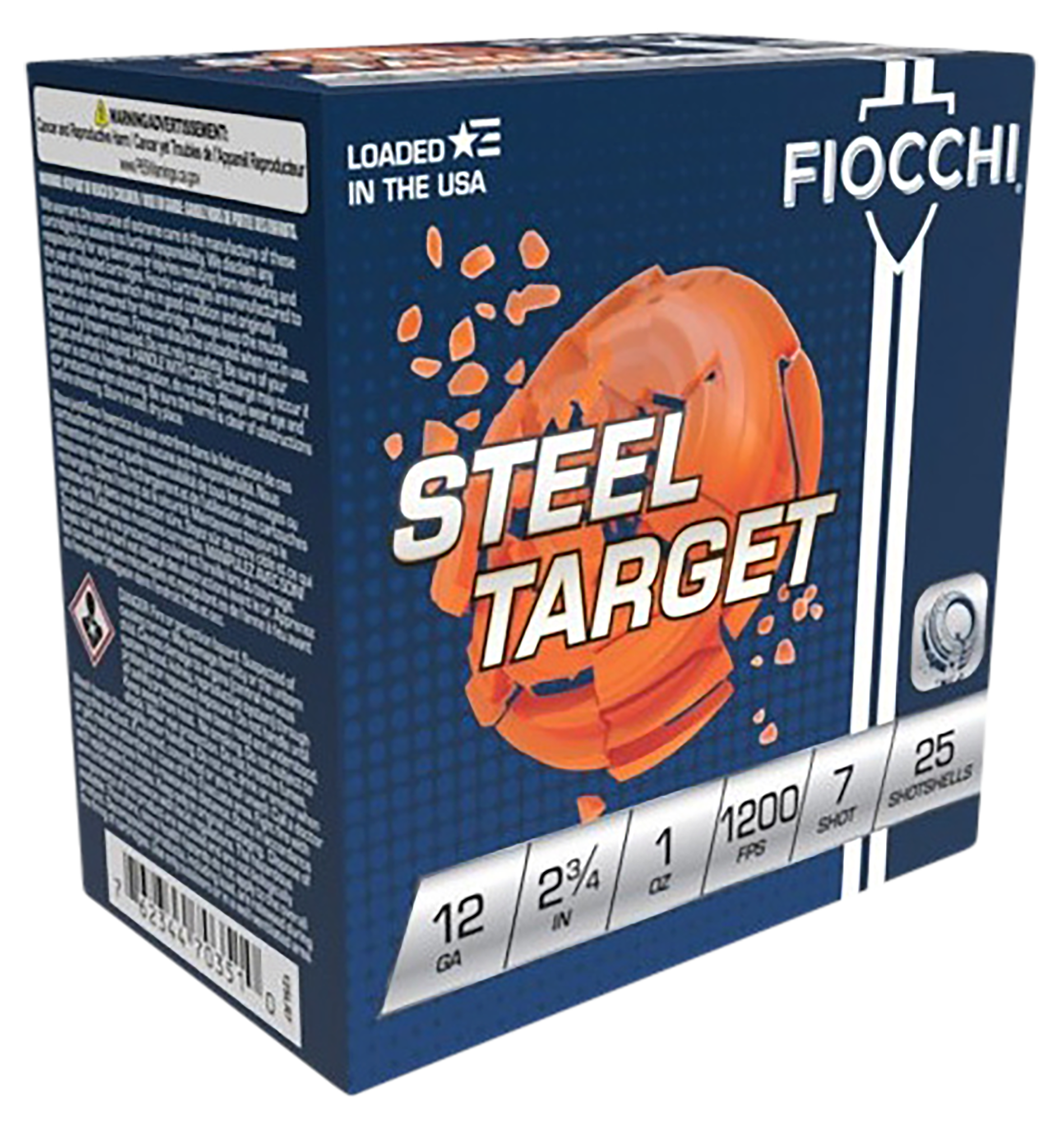 Fiocchi 12SLR7 Target Steel Target 12 Gauge 2.75" 1 oz 7 Shot 25 Per Box/ 10 Cs