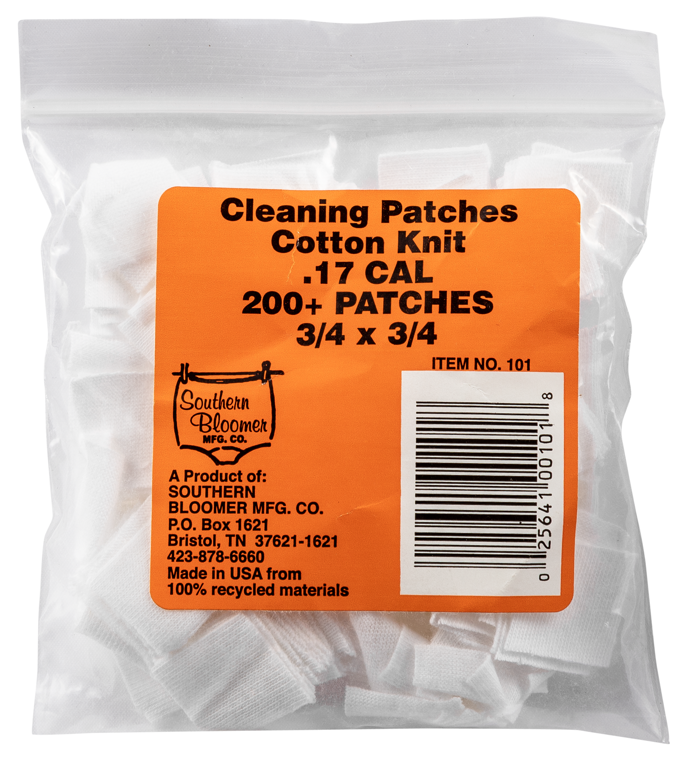 Southern Bloomer 101 Cleaning Patches17 Cal Cotton 200 Per Pack