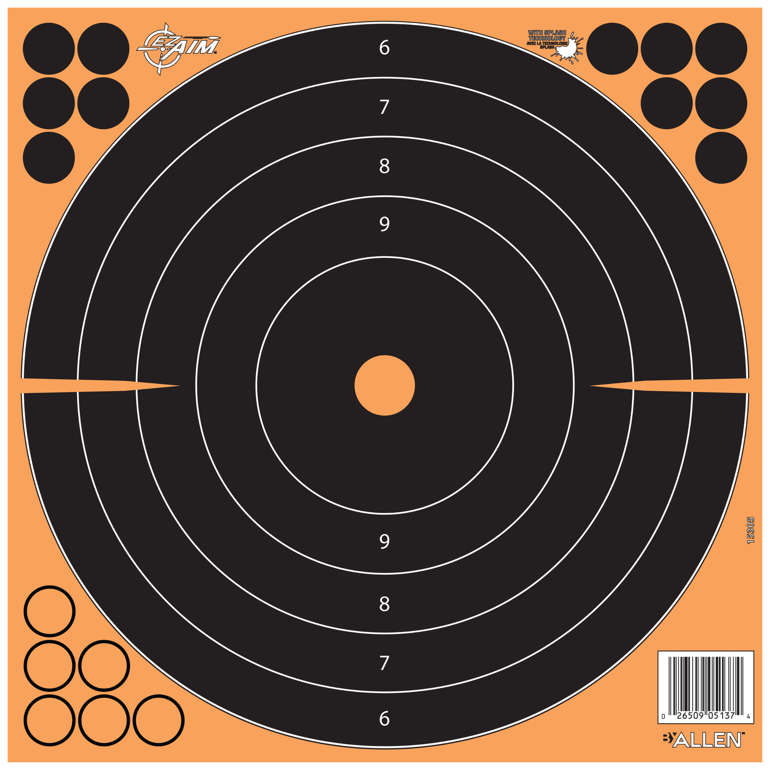 EZ-Aim 1531725 Splash ReactiveBlack/Orange Self-Adhesive Paper Yes Impact Enhancement Yellow 25 Per Pkg