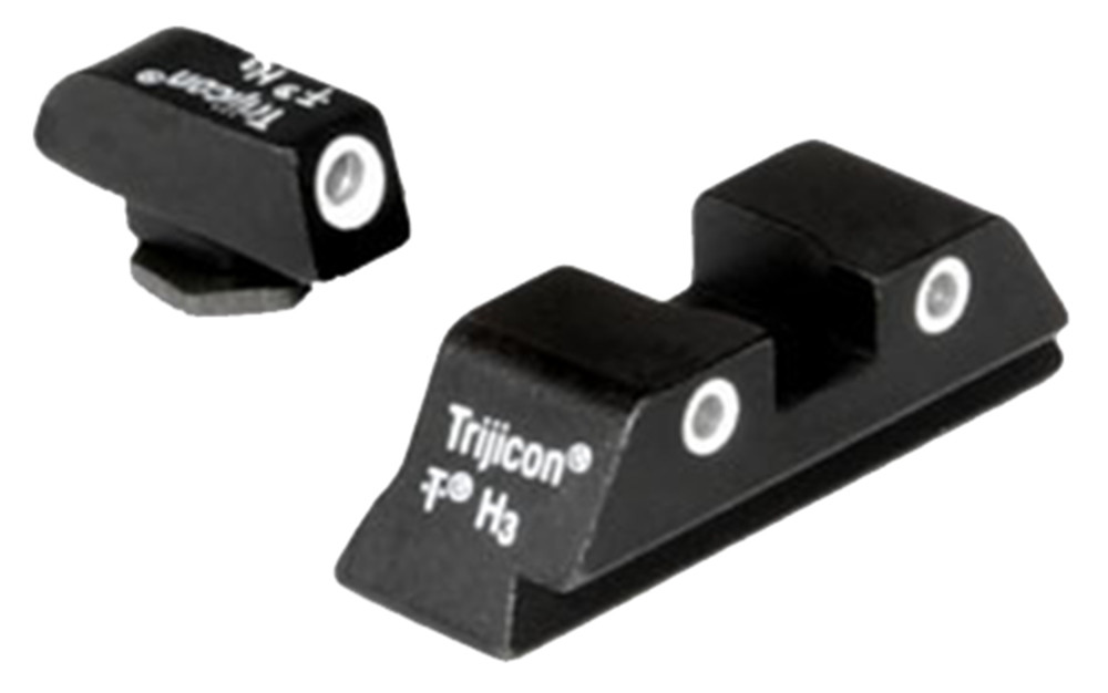 Trijicon Bright & Tough Night Sight Set Glock 20, 21, 29, 30, 36, 40, and 41 Steel Matte 3-Dot Tritium Green
