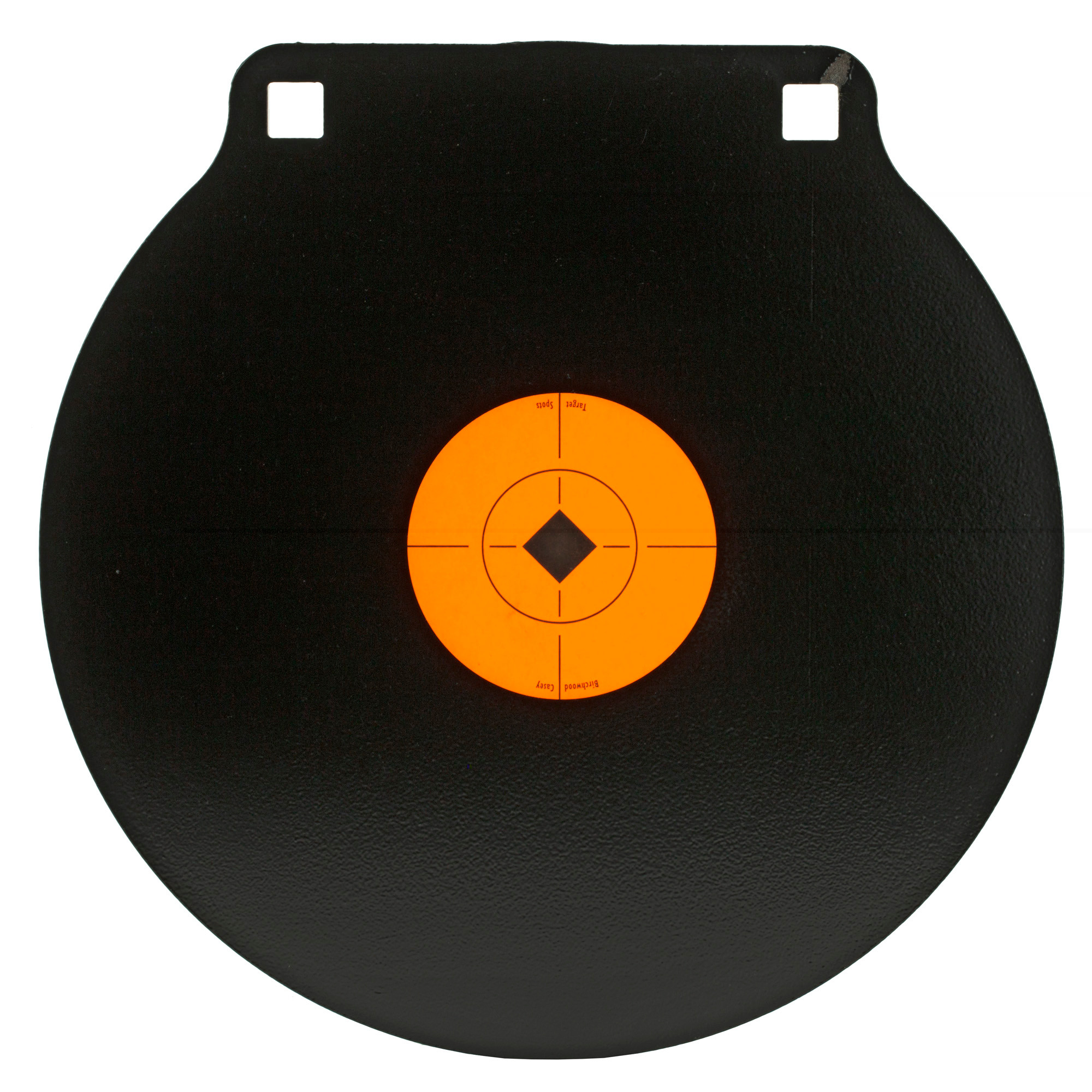 Birchwood Casey 47615 World of Targets Double Hole 10" Pistol/Rifle Black/Orange AR500 Steel Circle w/Crosshair & Diamond 0.38" Thick Hanging
