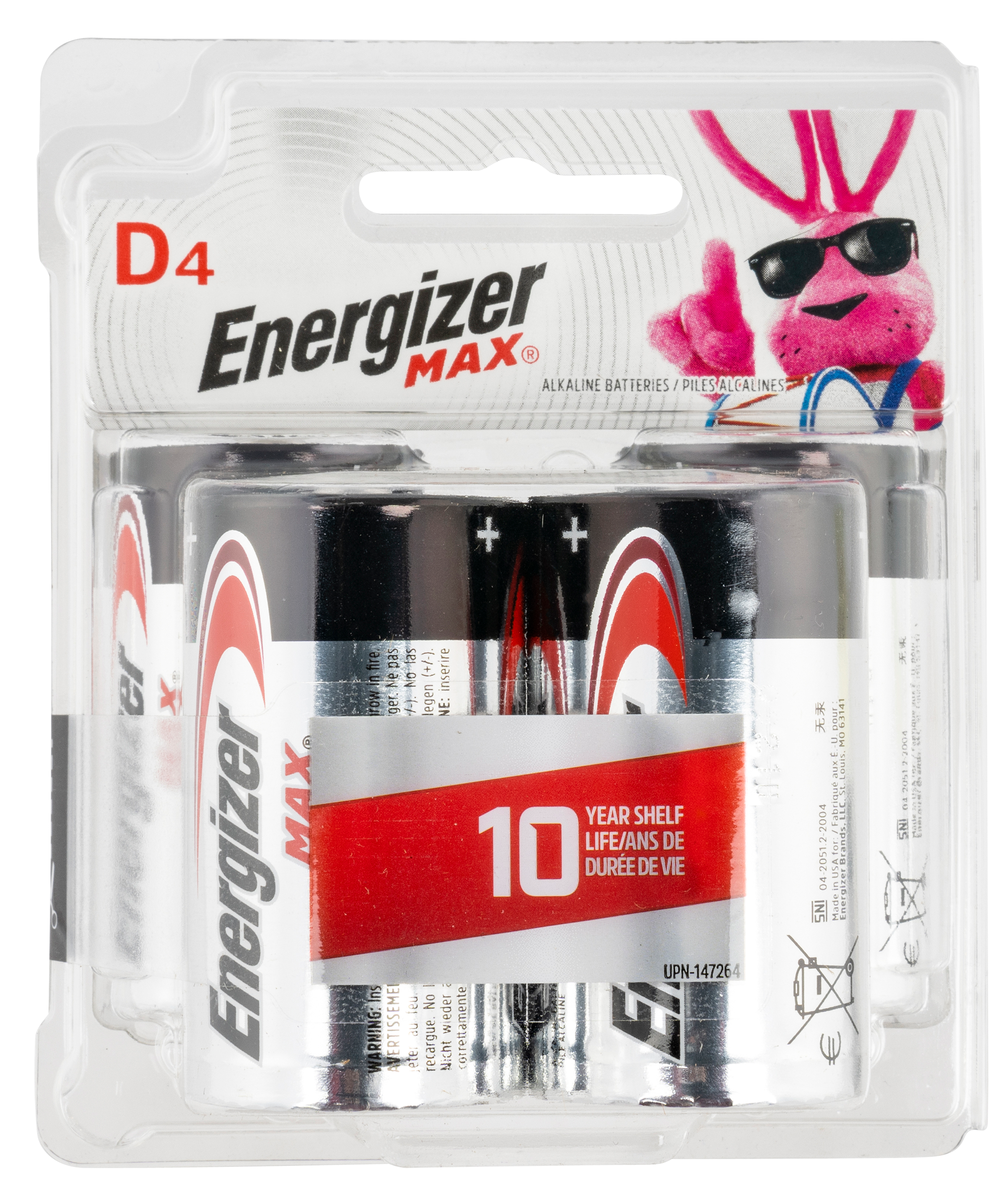 Energizer E95BP4 D Max 1.5V Alkaline 4 Pack