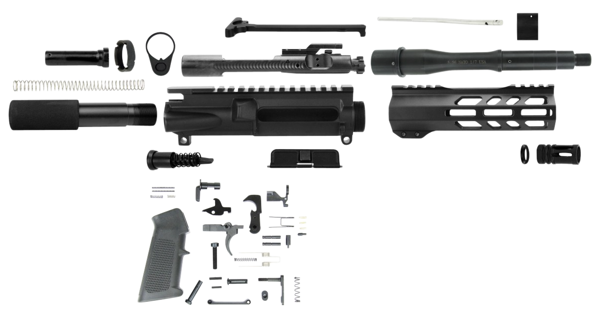 TacFireAR Build Kit5.56x45mm NATO 7.50" Barrel Black for AR Platform
