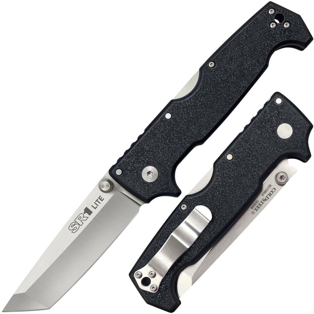 Cold Steel CS62K1A SR1 Lite 4" Folding Tanto Plain 8Cr14MoV SS Blade/Black Griv-Ex Handle Includes Pocket Clip