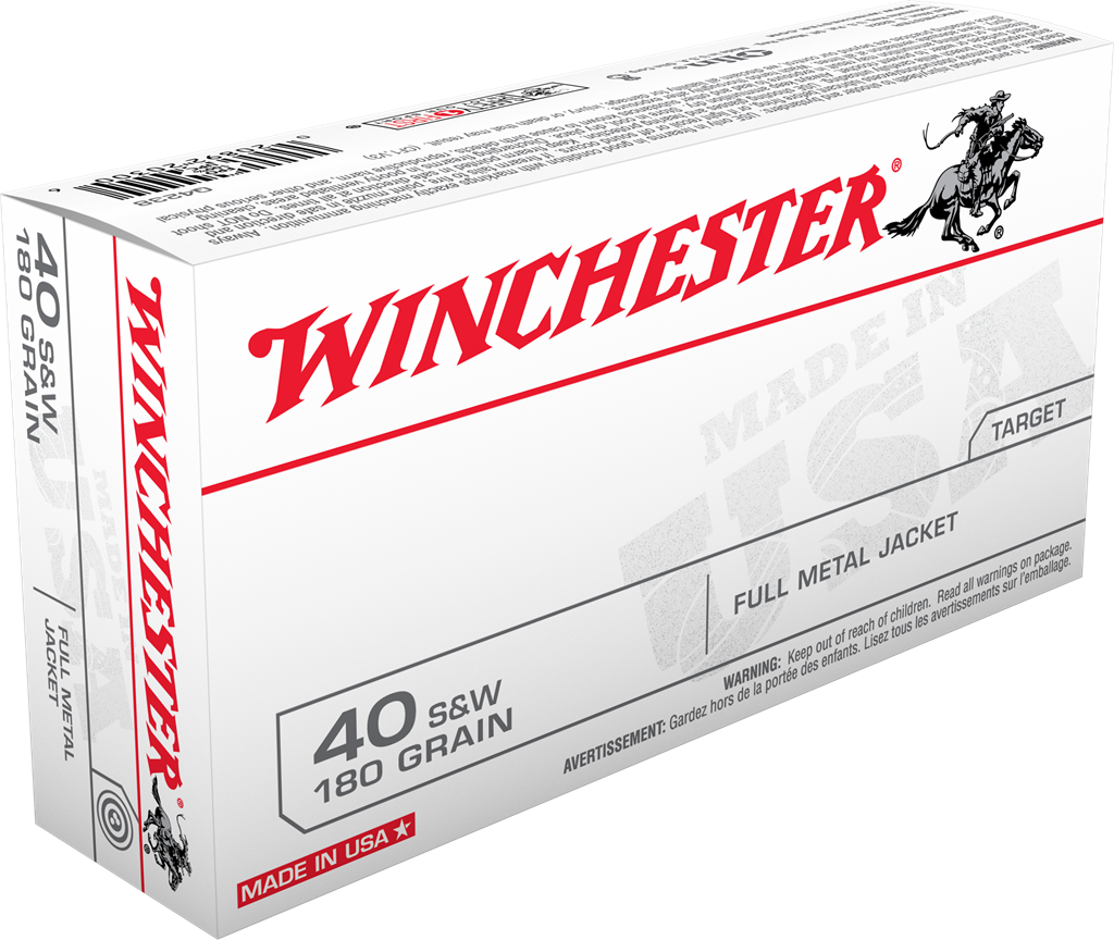 Winchester Ammo Q4238 USA Target 40 S&W 180 gr FMJ50rd Bx