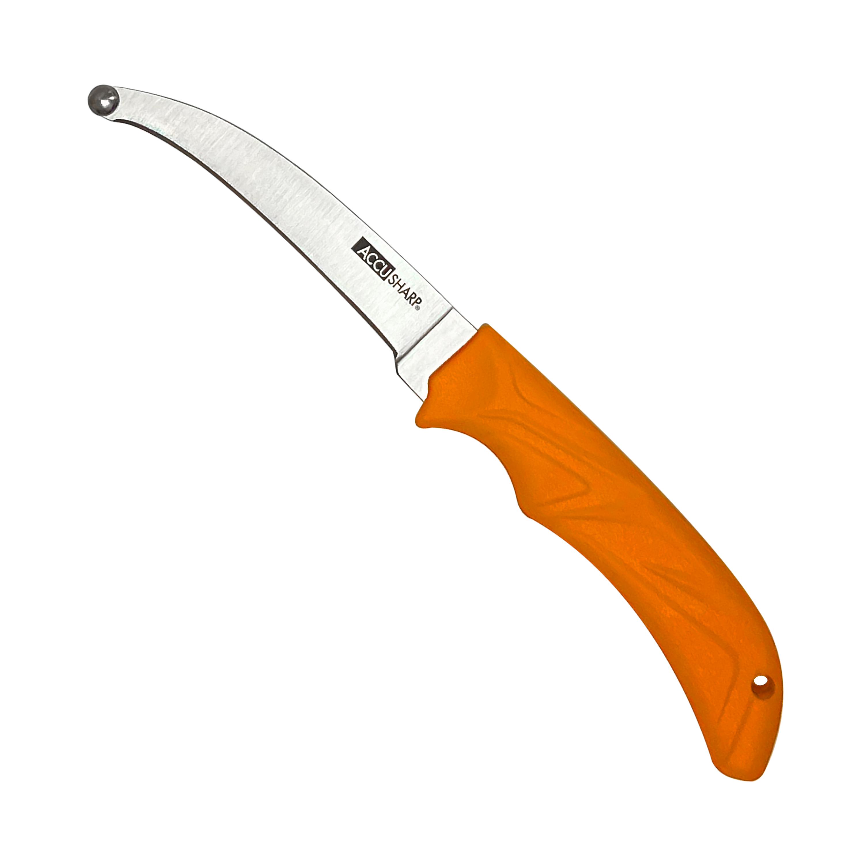 AccuSharp 734C AccuZip4" Fixed Plain Stainless Steel/ Blade Blaze Orange Ergonomic Anti-Slip Rubber Handle