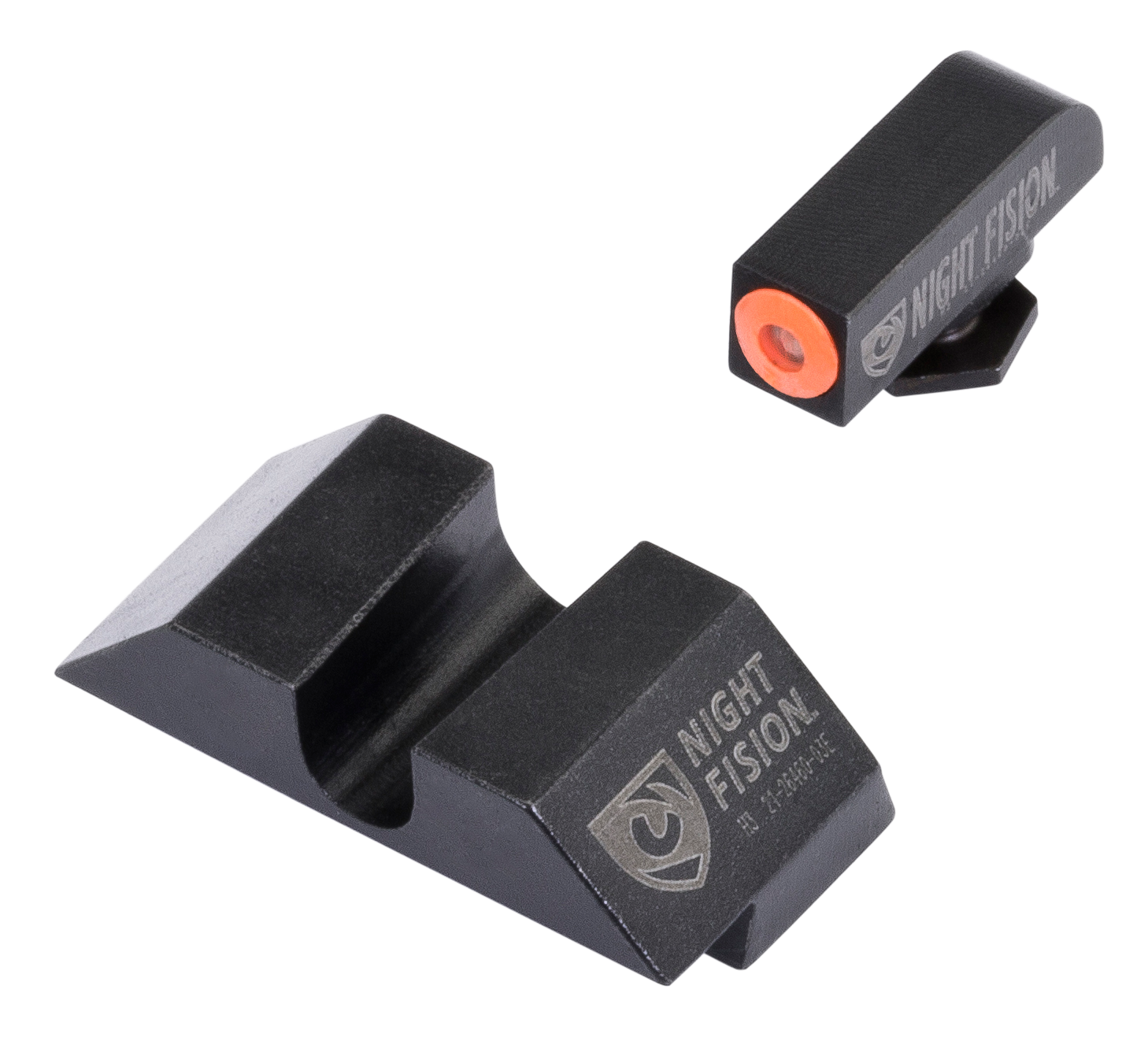 Night Fision GLK001014OGZ Tritium Night Sights For GlockBlack | Green Tritium Orange Ring Front Sight Black Rear Sight
