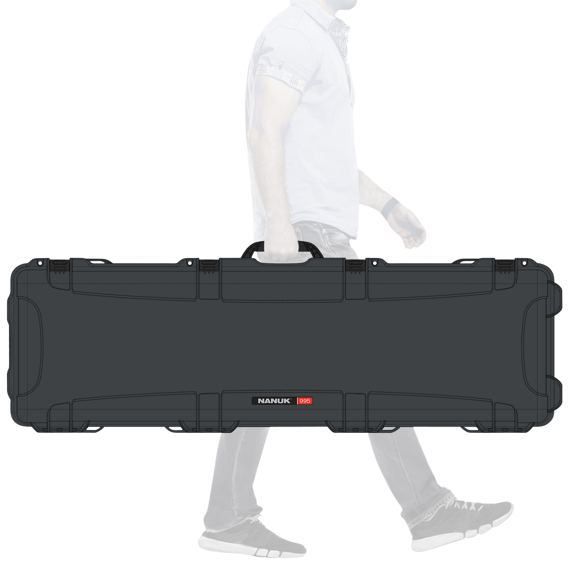Nanuk 9951007 995Waterproof Graphite Resinwith Foam Padding & Lockable Latches for Rifles 52" L x 14.50" W x 6" H Interior Dimensions