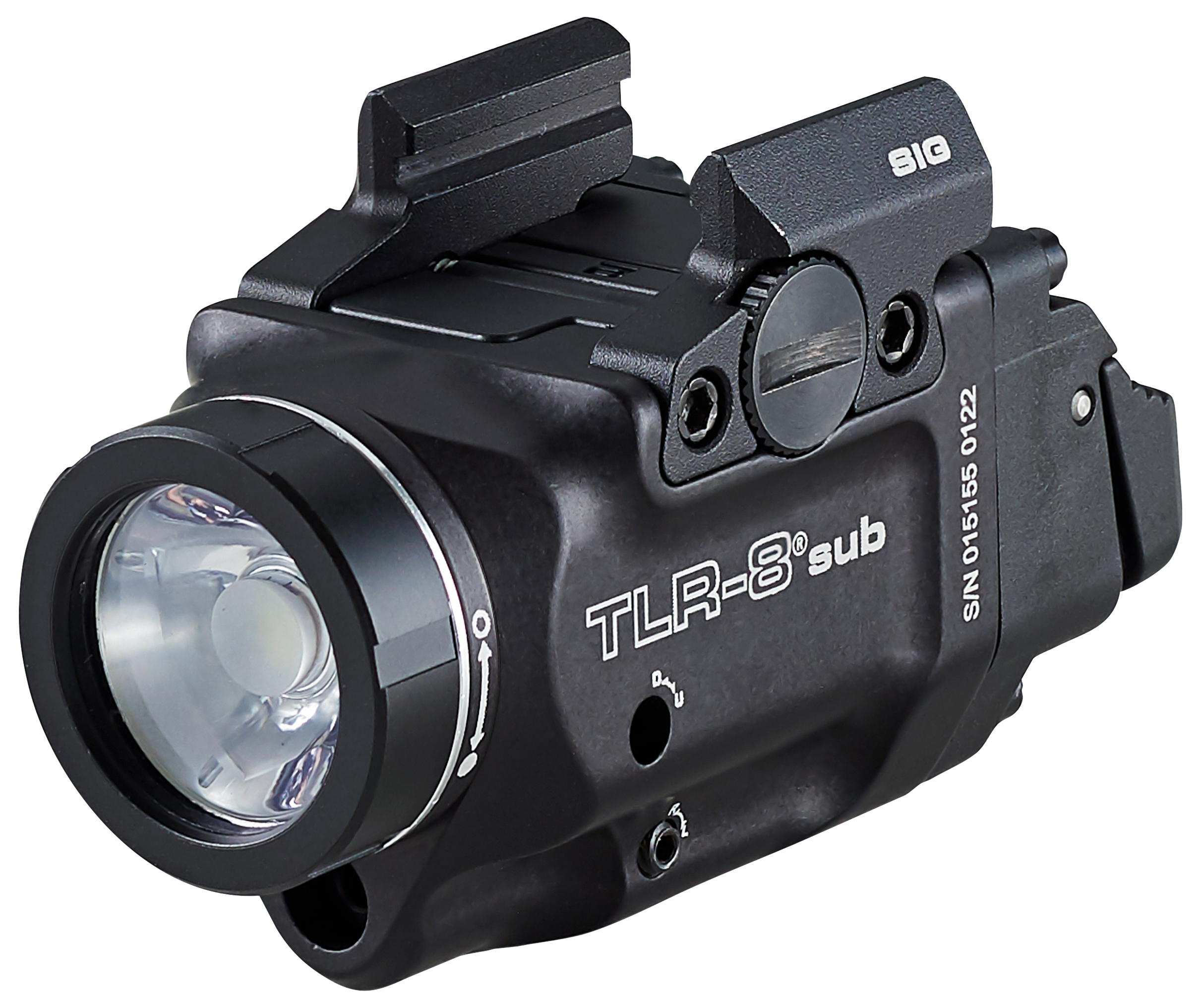Streamlight 69417 TLR-8 Sub w/Laser Red Laser 500 Lumens, 640-660nM Wavelength, Black 141 Meters Beam Distance, Fits Sig P365/P365XL Handgun Rail Clamp Mount