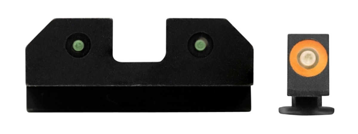 XS Sights GLR014P6N R3DNight Sights fits GlockBlack | Green Tritium Orange Outline Front Sight Green TritiumRear Sight