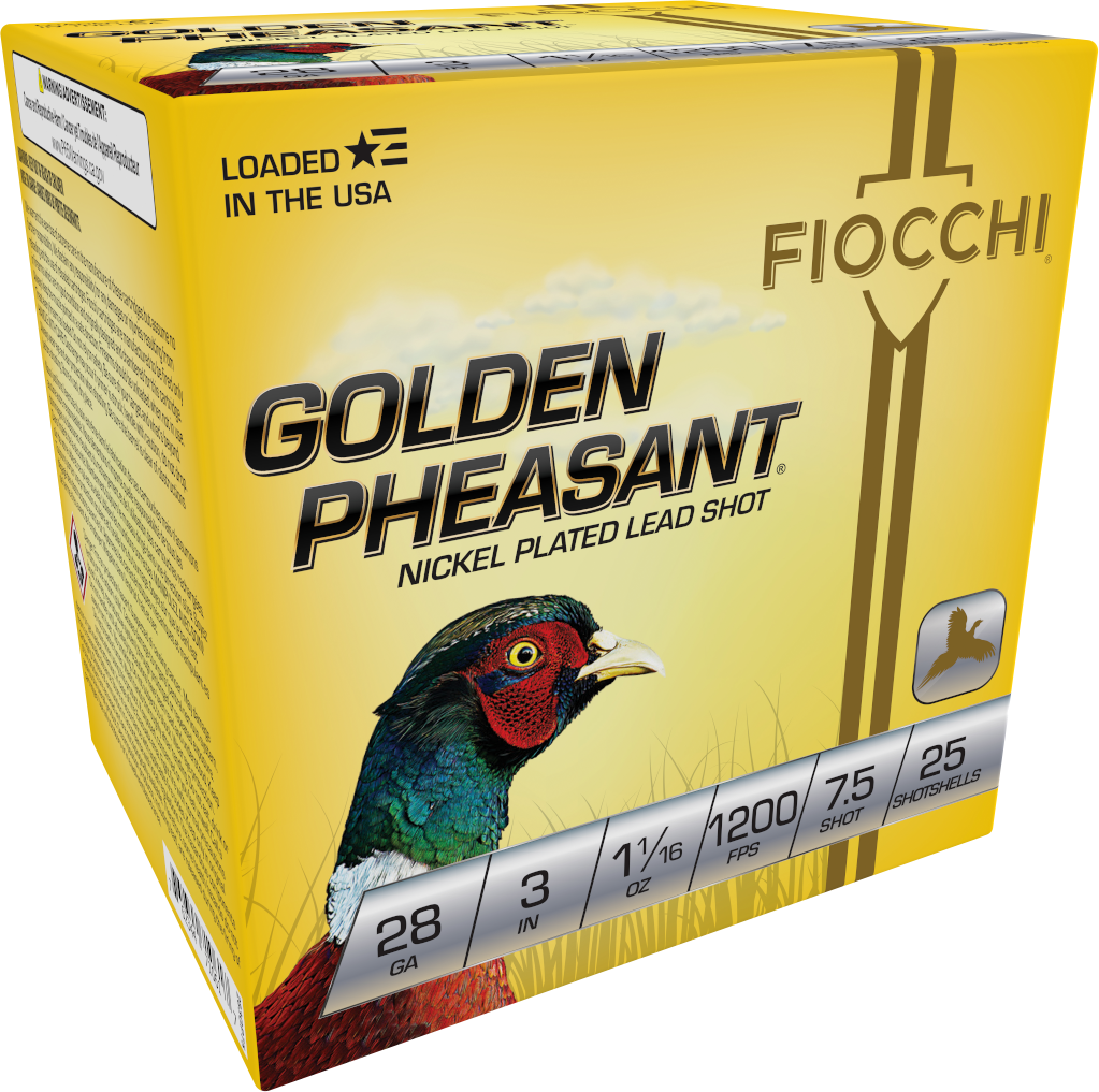 Fiocchi 283GP75 Golden Pheasant Extrema 28 Gauge 3" 11/16 oz 7.5 Shot 25 Per Box/ 10 Cs