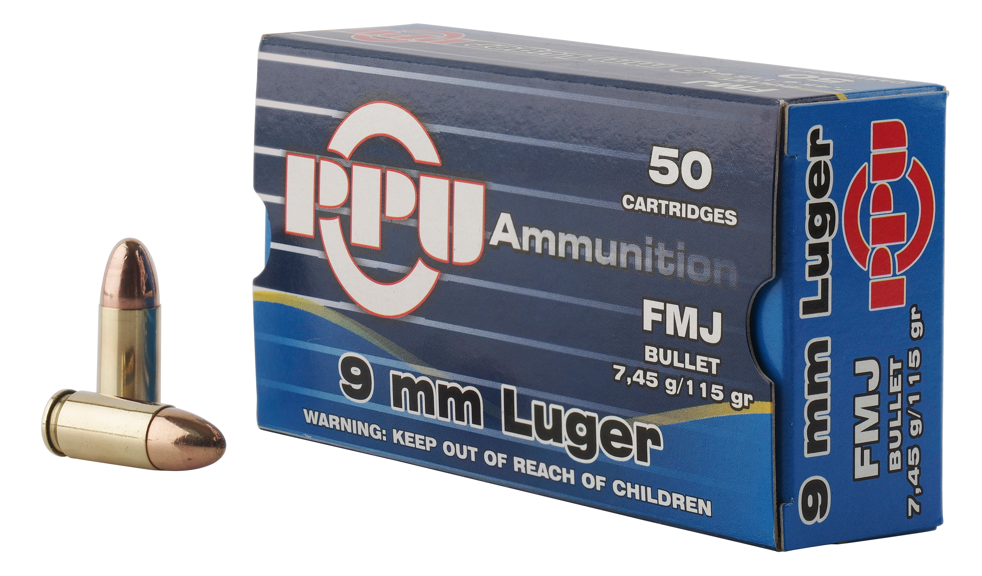 PPU PPH9F1 Handgun Defense 9mm Luger 115 gr FMJ50rd Bx