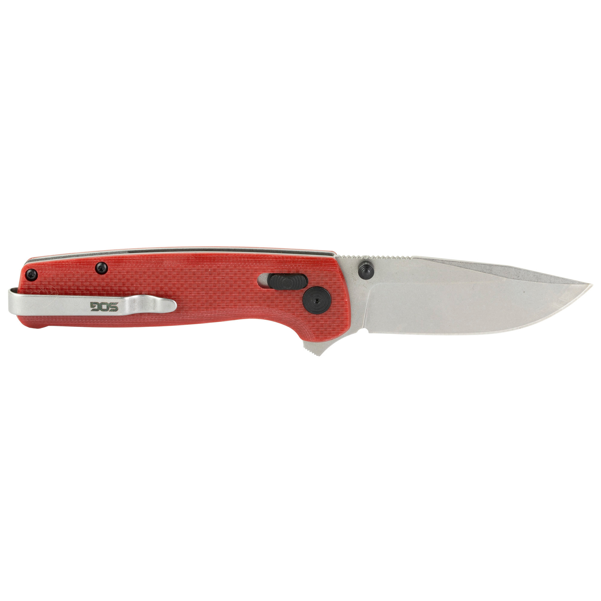 S.O.G SOGTM1023CP Terminus XR 2.95" Folding Clip Point Plain Stonewashed D2 Steel Blade Crimson Textured G10 Handle Includes Pocket Clip