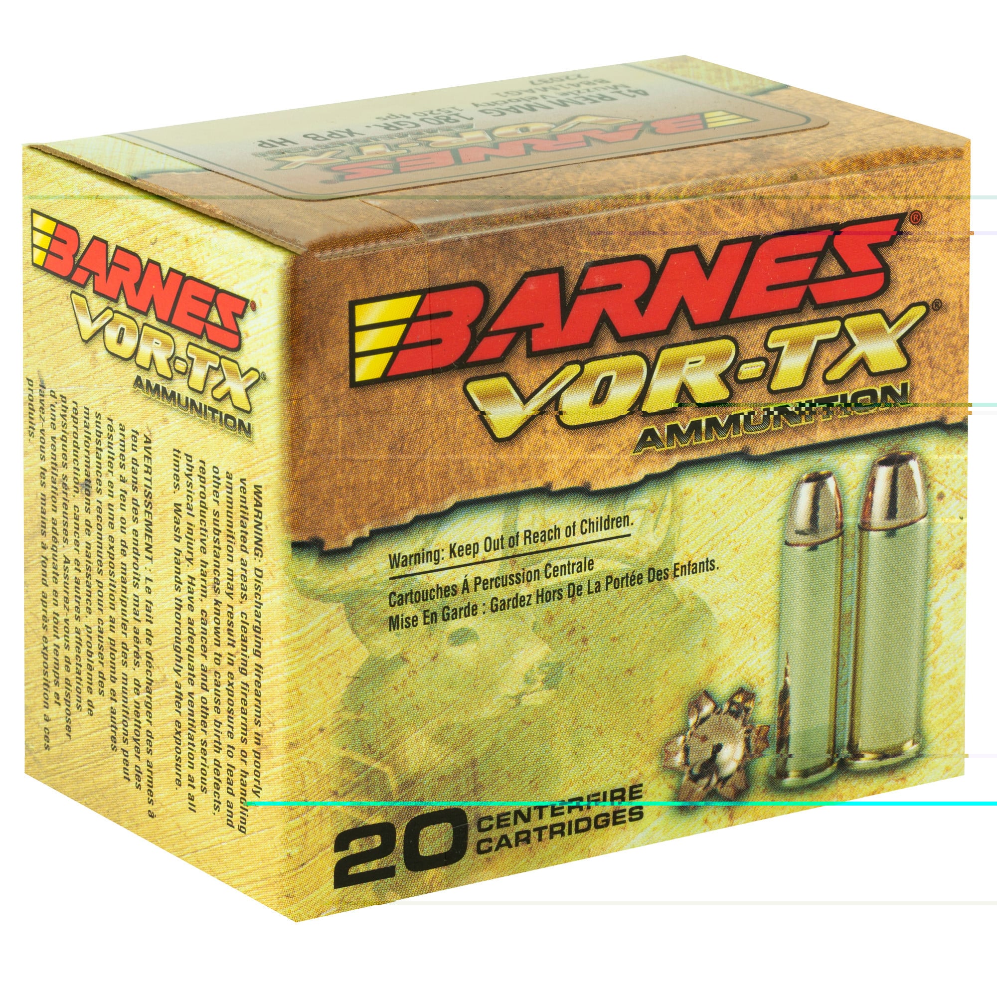 Barnes VOR-TX Ammunition 41 Remington Magnum 180 Grain XPB Hollow Point Lead-Free 20RD
