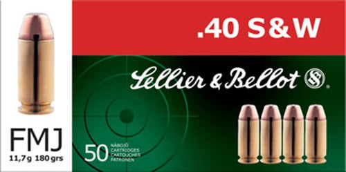 Sellier & Bellot SB40B Handgun Target 40 S&W 180 gr FMJ50rd Bx