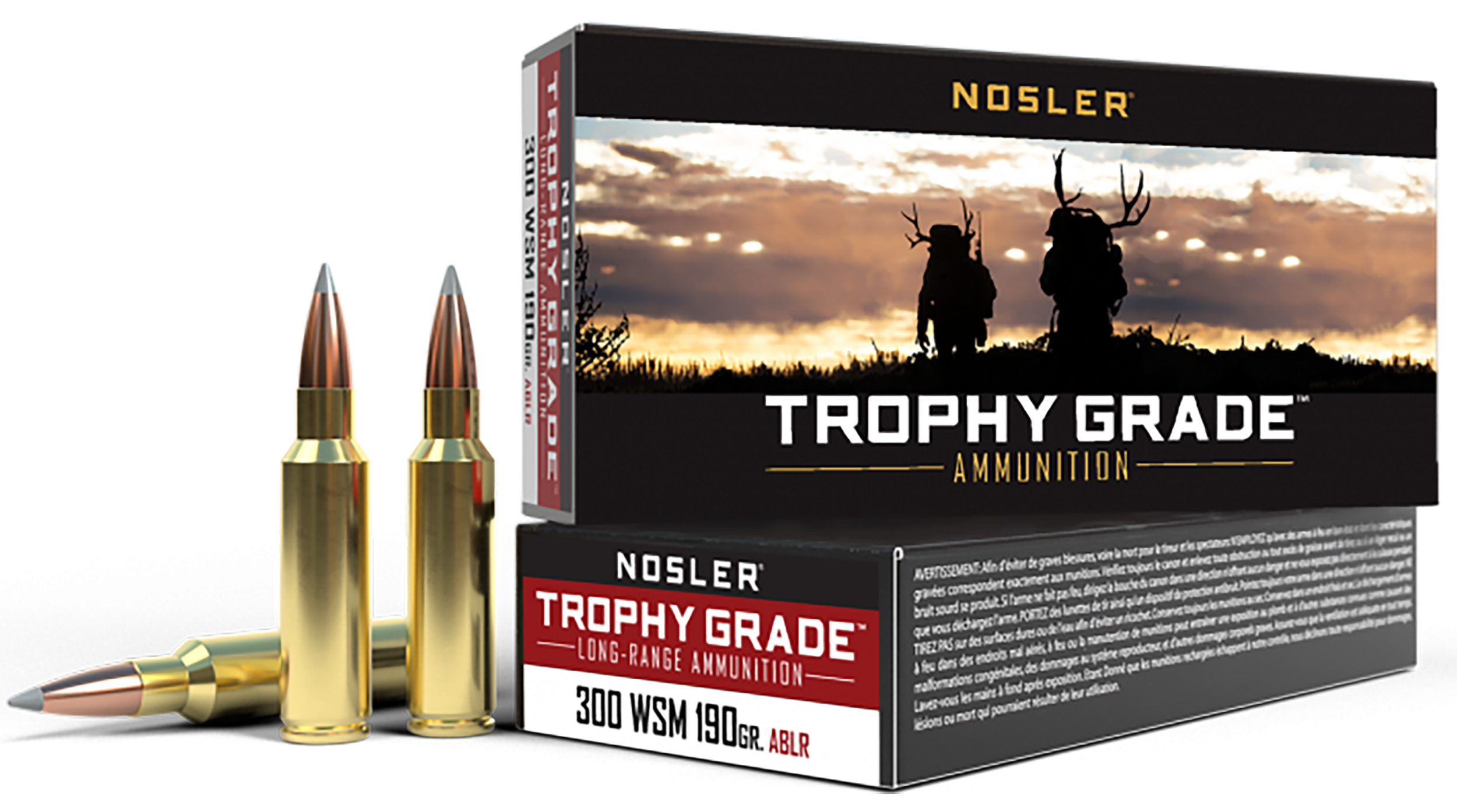 Nosler Trophy Grade Ammunition 300 Winchester Short Magnum (WSM) 190 Grain AccuBond Long Range 20RD