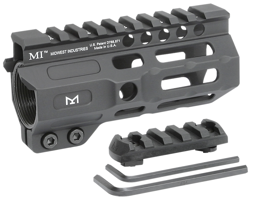 Midwest Industries MICRM45 CombatBlack Hardcoat Anodized 6061-T6 Aluminum 4.50" Picatinny/M-LOK