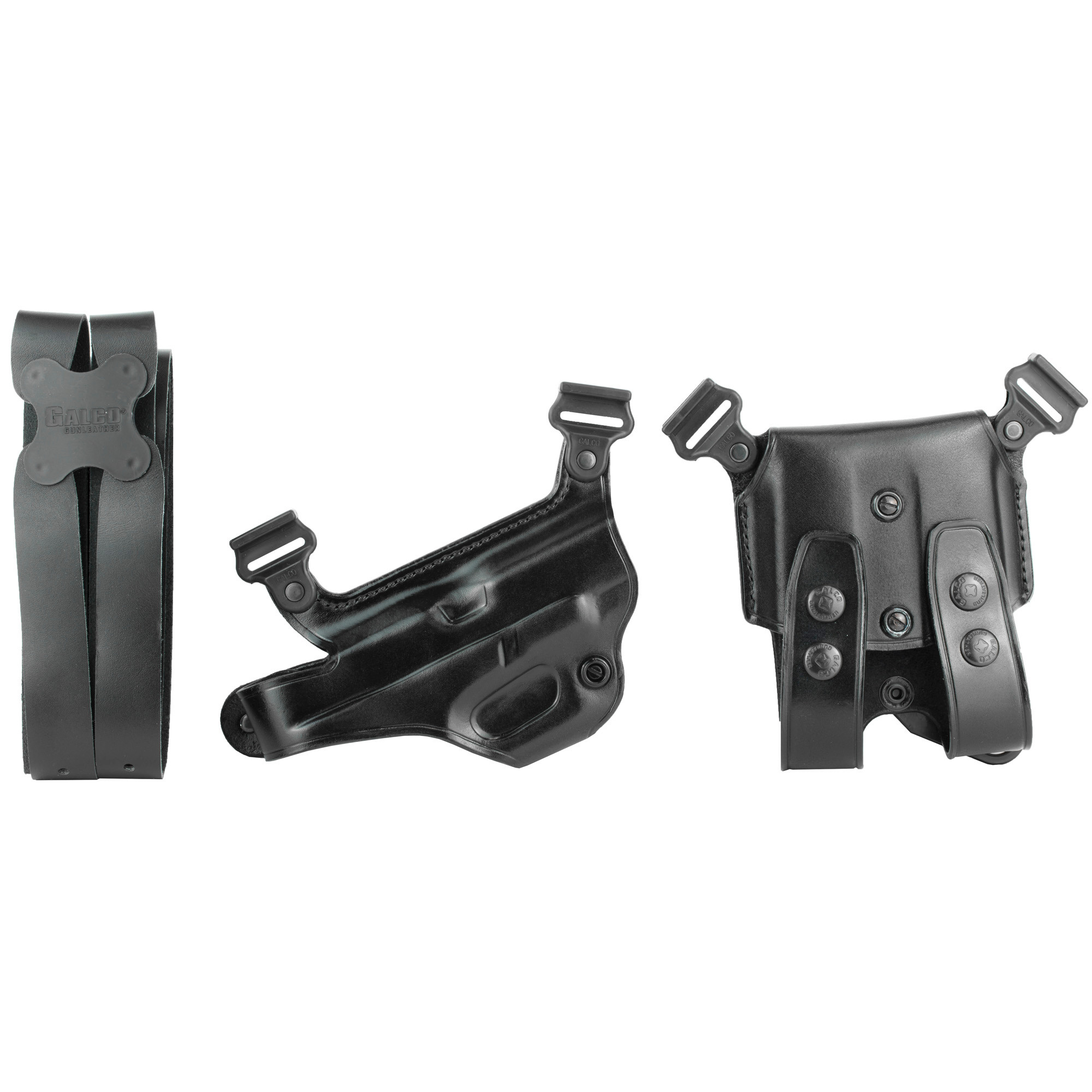 Galco MC224B Miami Classic Shoulder System Size Fits Chest Up To 56" Black Leather Fits Glock 19 Gen1-5 Fits Glock 17 Gen1-5 Fits Glock 22 Gen2-5 Right Hand