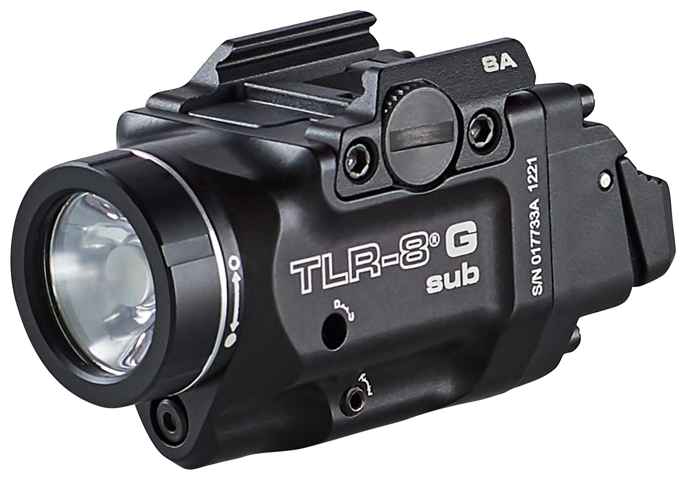 Streamlight 69439 TLR-8 Sub w/Laser Green Laser 500 Lumens 640-660nM Wavelength, Black 141 Meters Beam Distance, Fits Springfield Hellcat Handgun Rail Clamp Mount