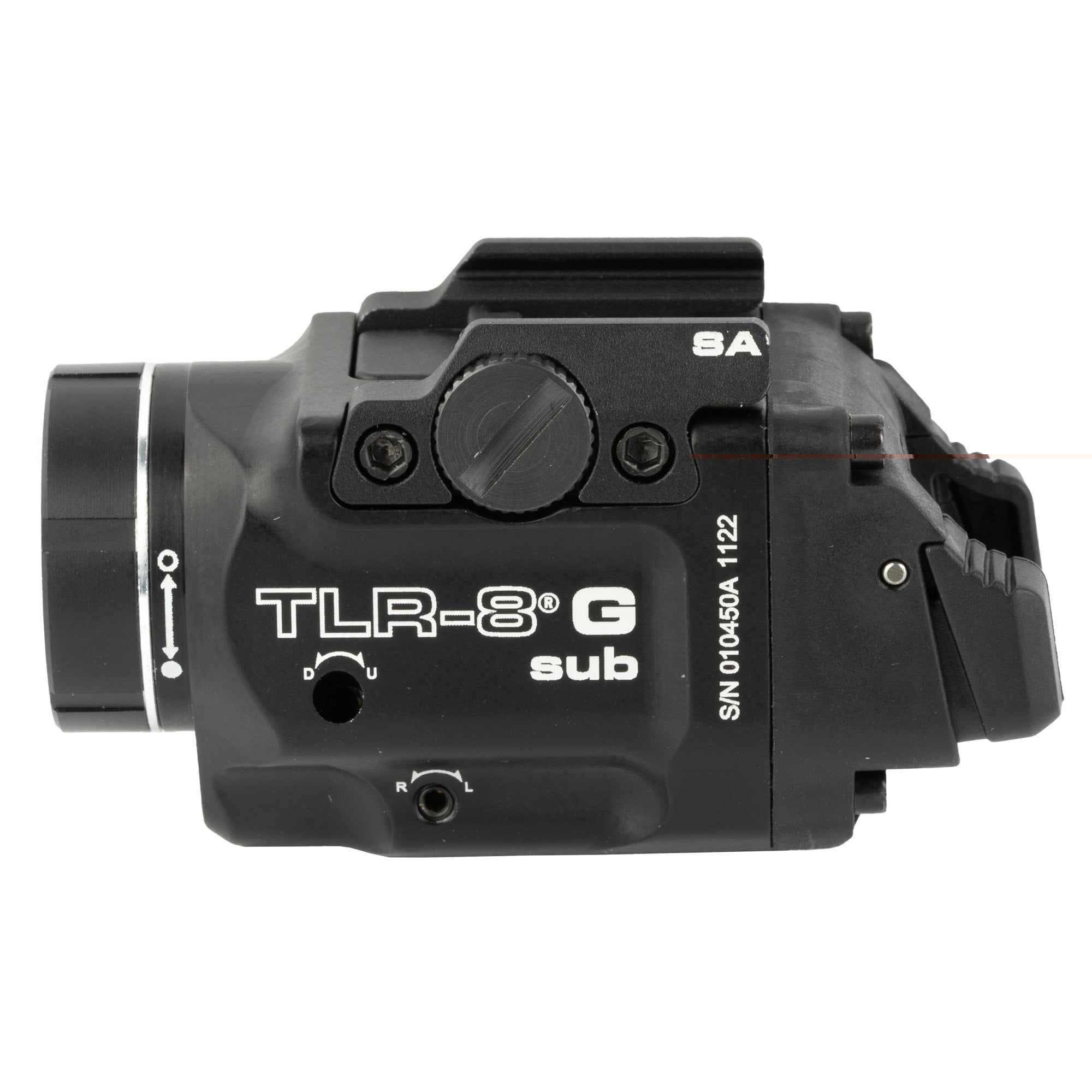 Streamlight 69439 TLR-8 Sub w/Laser Green Laser 500 Lumens 640-660nM Wavelength, Black 141 Meters Beam Distance, Fits Springfield Hellcat Handgun Rail Clamp Mount