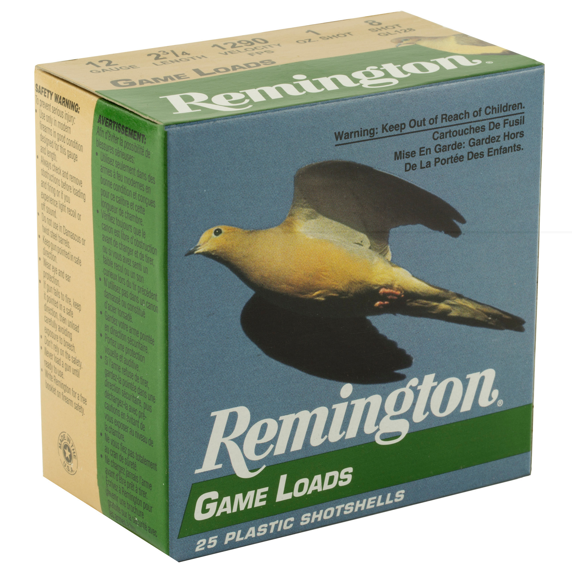 Remington Game Load Ammunition 12 Gauge 2-3/4" 1 oz #8 Shot