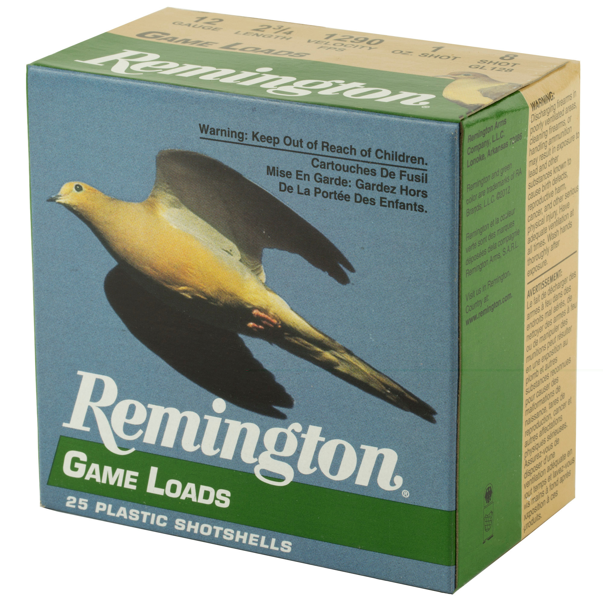 Remington Game Load Ammunition 12 Gauge 2-3/4" 1 oz #8 Shot