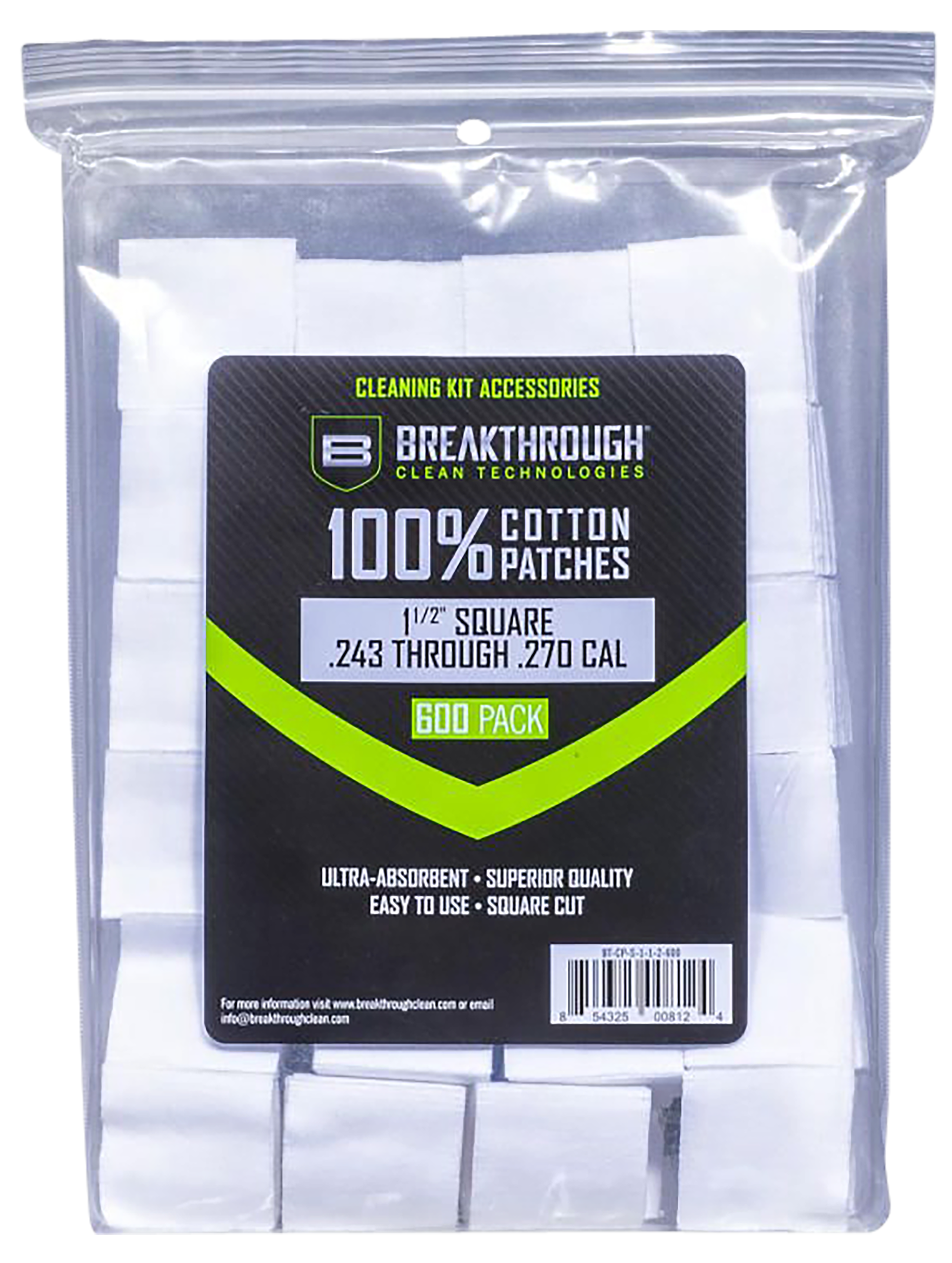 Breakthrough Clean BTCPS11/2600 Square Patches 243/270 Cal 600 pieces