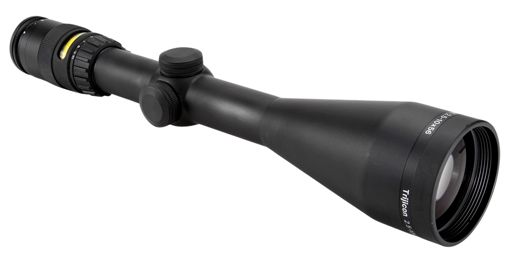 Trijicon 2.5-10x56 AccuPoint 30mm Rifle Scope Matte, Amber Triangle Post