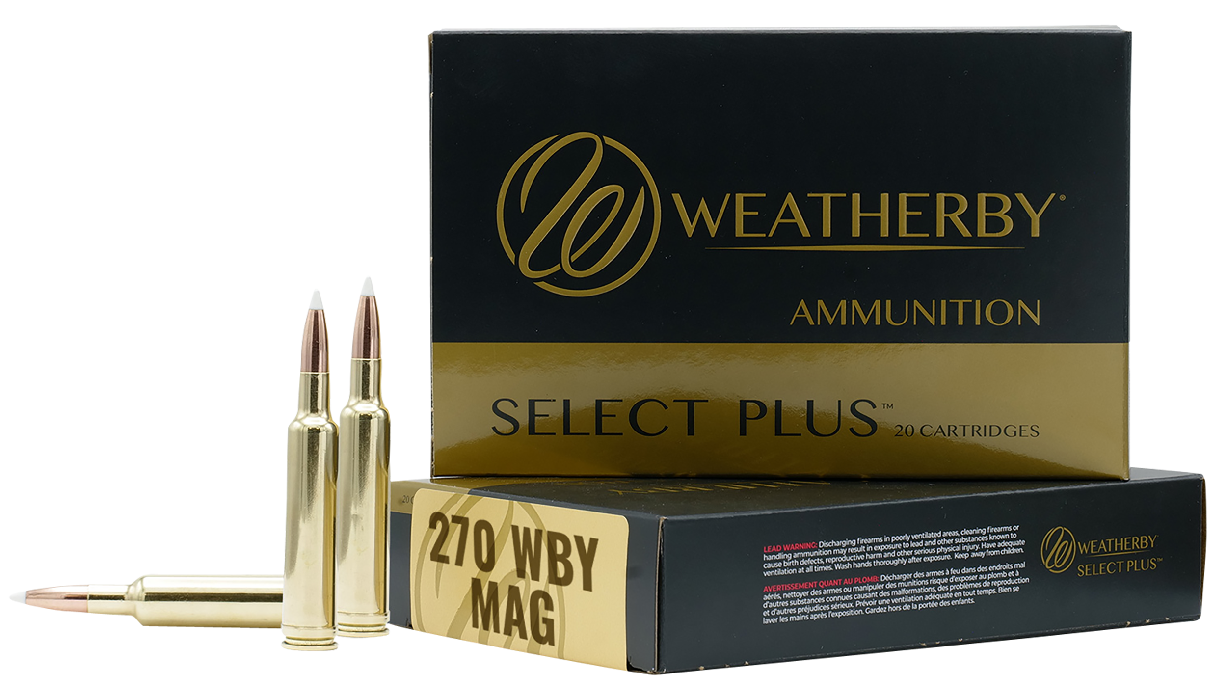 Weatherby Select Plus Ammunition 270 Weatherby Magnum 130 Grain Barnes TTSX Polymer Tipped Spitzer Lead-Free 20RD