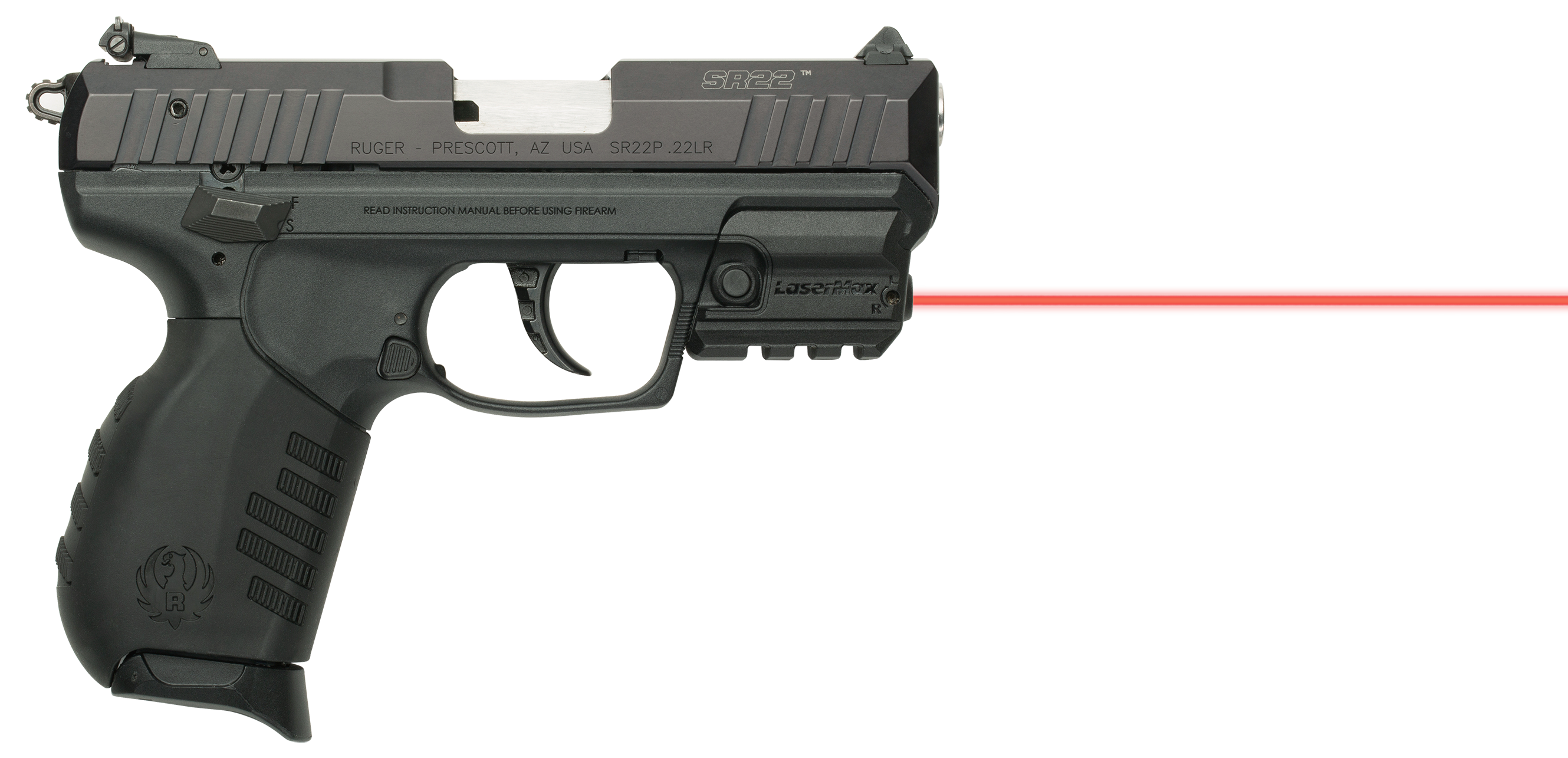 LaserMax Red Laser Sight Ruger SR22, SR9c, SR40c with Integral Picatinny-Style Mount Black
