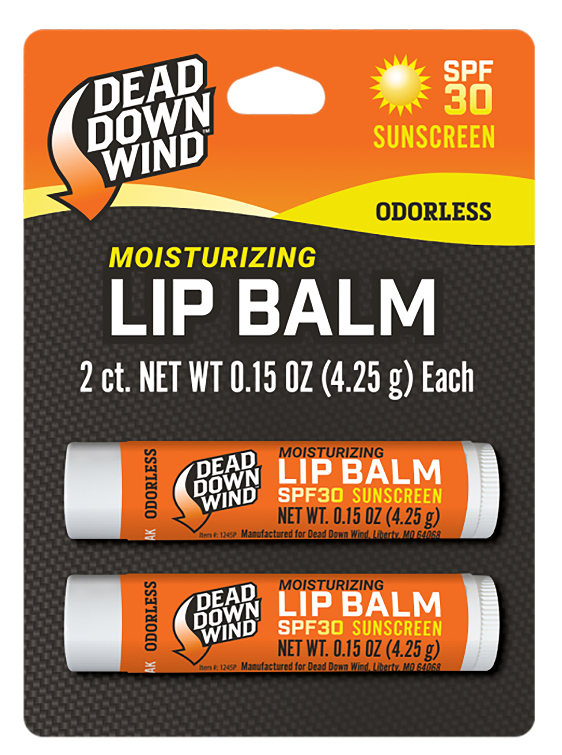 Dead Down Wind 1249BC Lip Balm0.15 oz Unscented Broad Spectrum SPF 30 Sunscreen