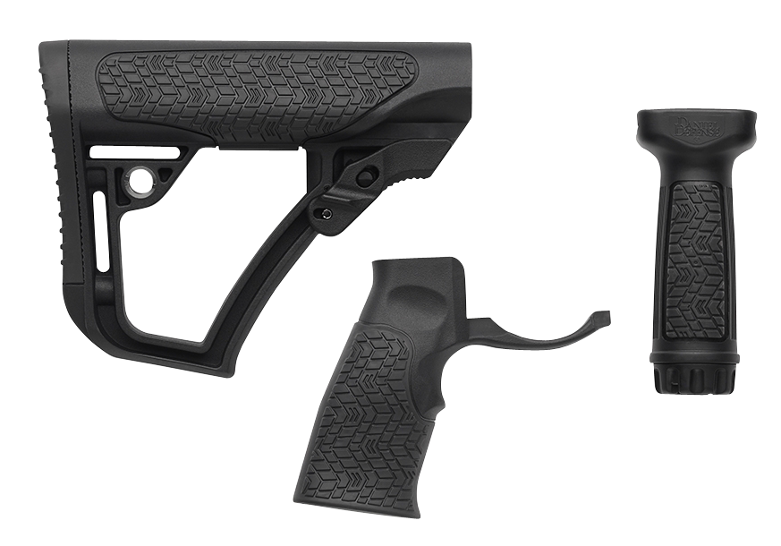 Daniel Defense 2810206145006 Collapsible Buttstock Pistol Grip/Vertical Foregrip AR-15 Black Polymer