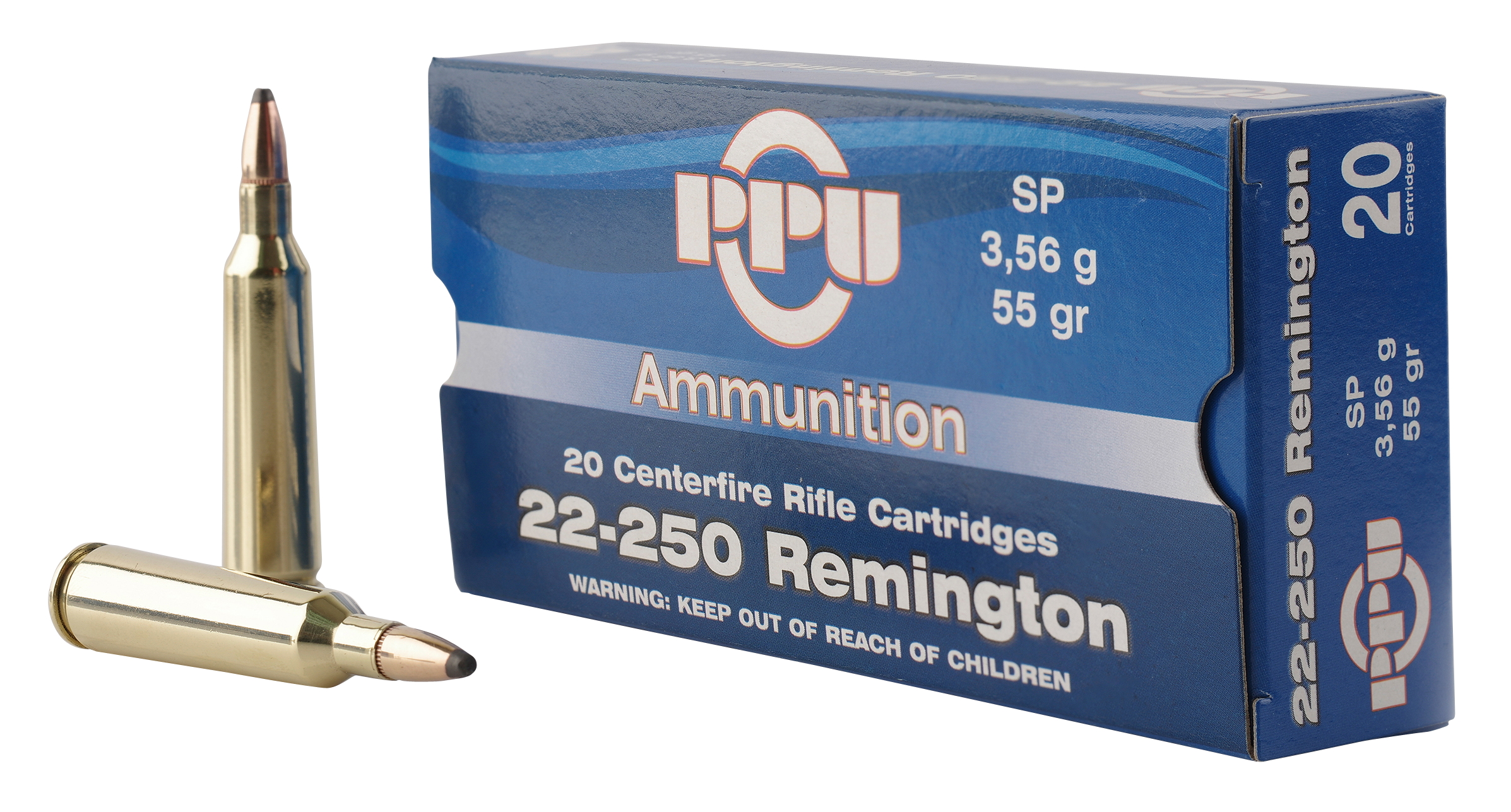 Prvi Partizan Ammunition 22-250 Remington 55 Grain Soft Point 20RD